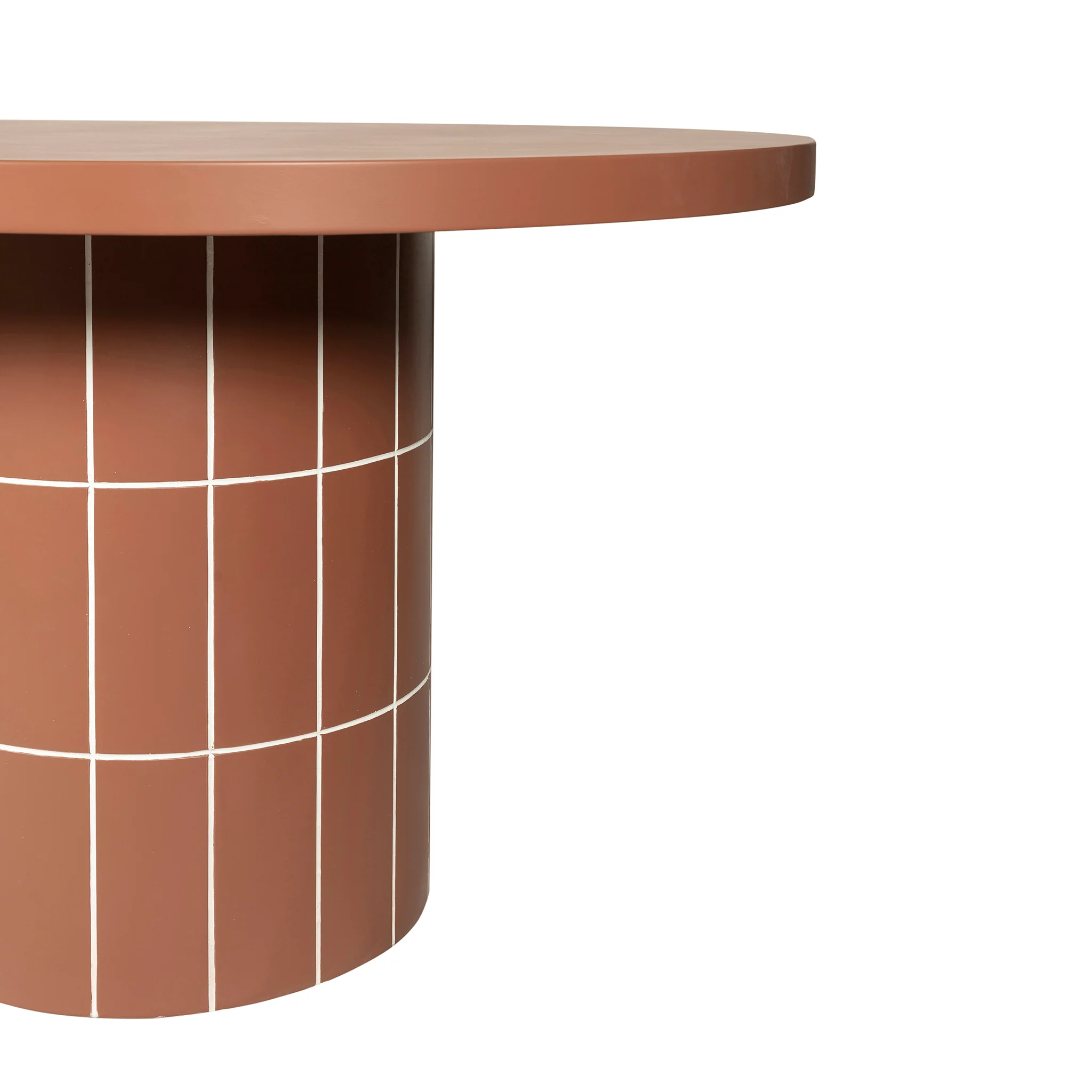 Lutetia 2.4m Concrete Oval Dining Table - Terracotta - Image 7