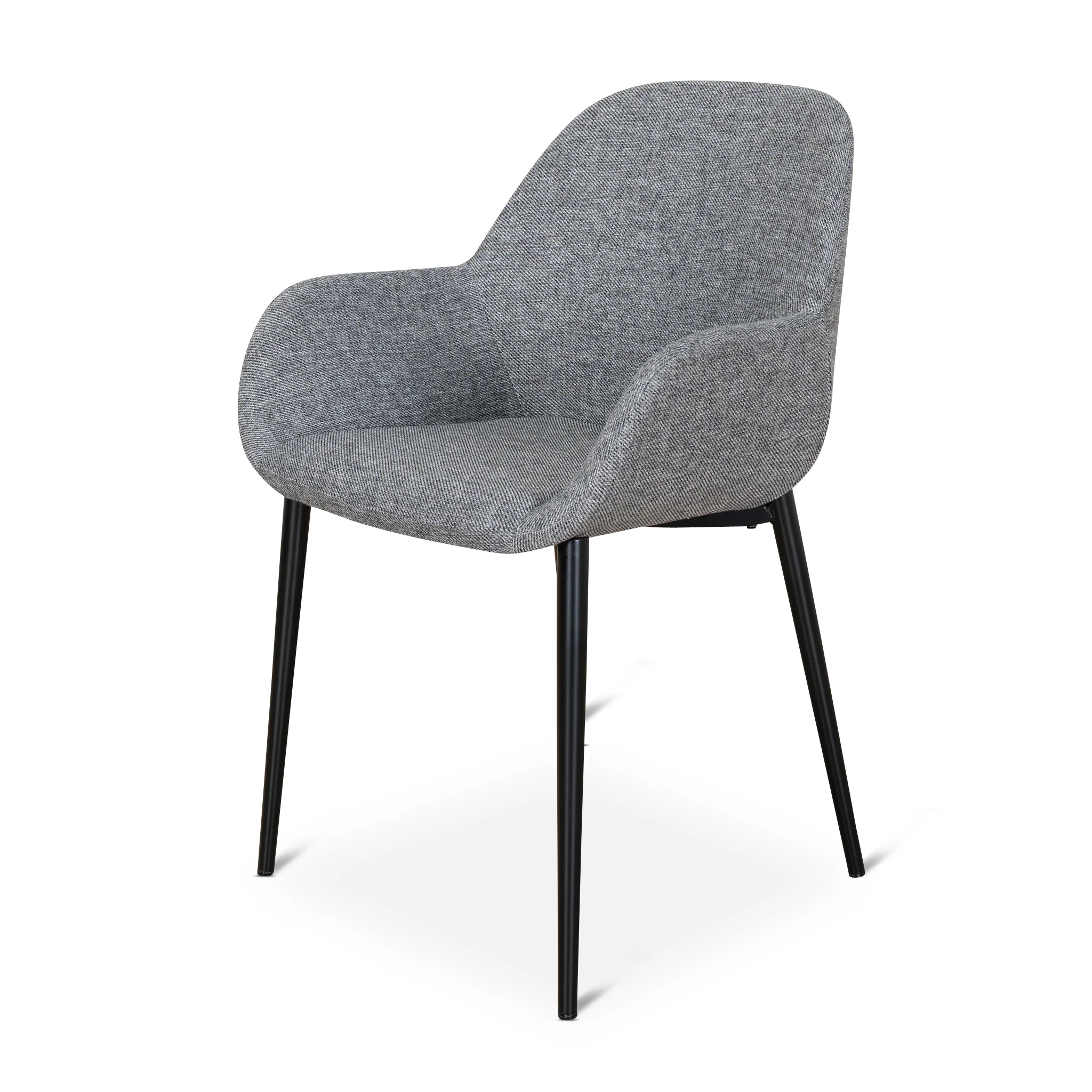 Set of 2 - Lynton Fabric Dining chair - Lava Grey - Image 4