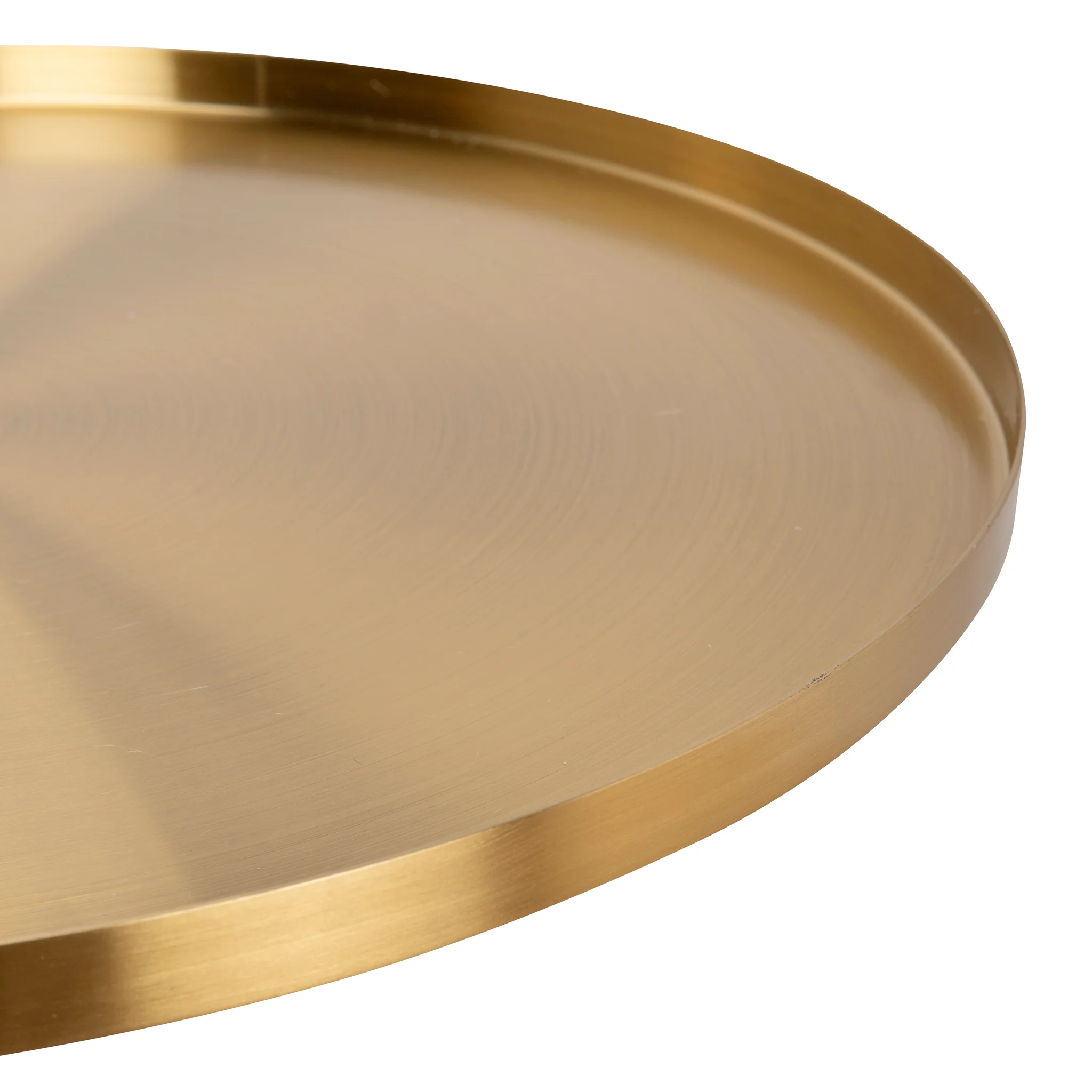 Marcela 40cm Round Brushed Gold Side Table - Black Marble - Image 11