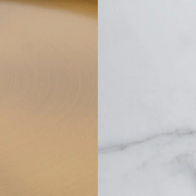 Marcela 40cm Round Brushed Gold Side Table - Marble - Image 13