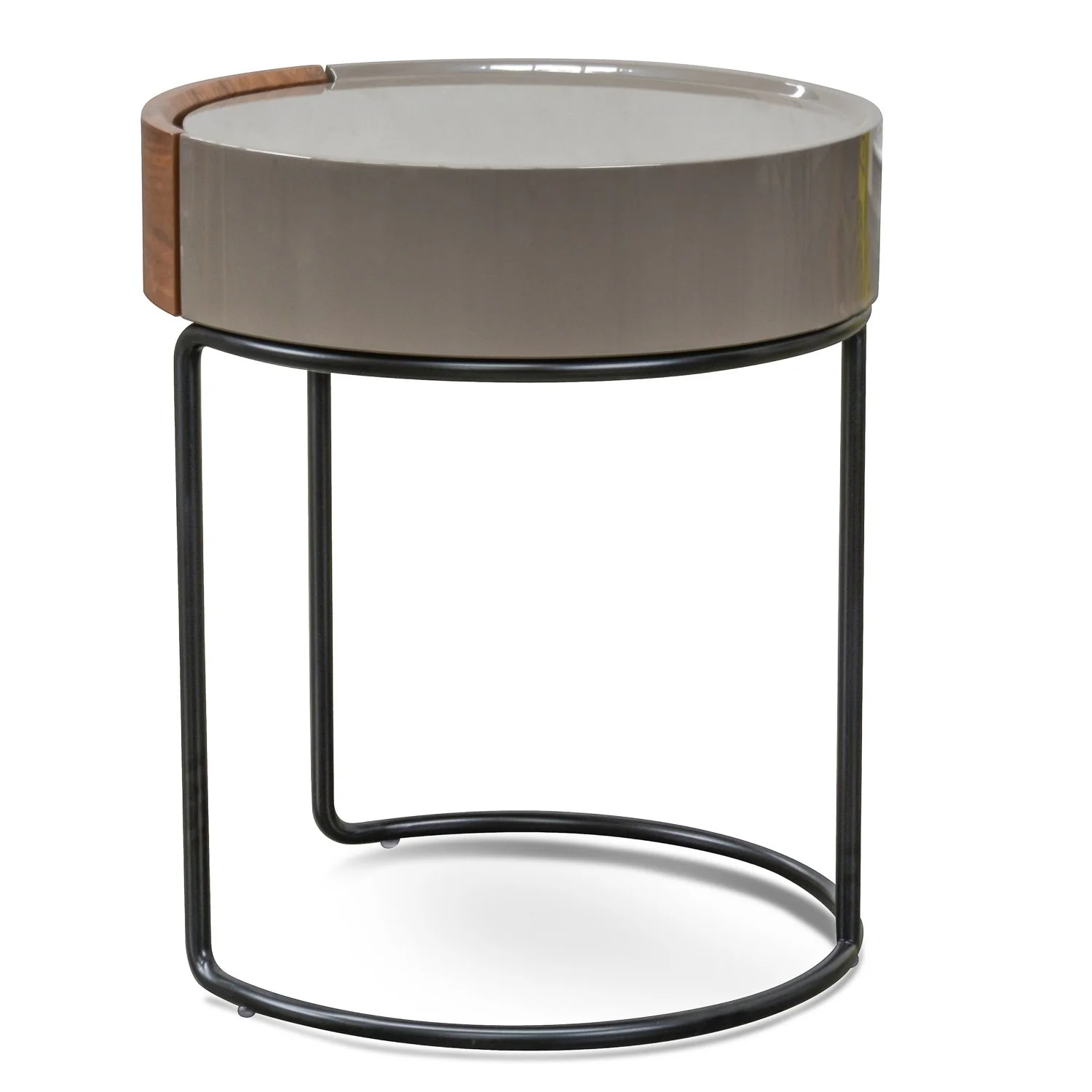 Marcos Scandinavian Round Side Table - Walnut - Image 6