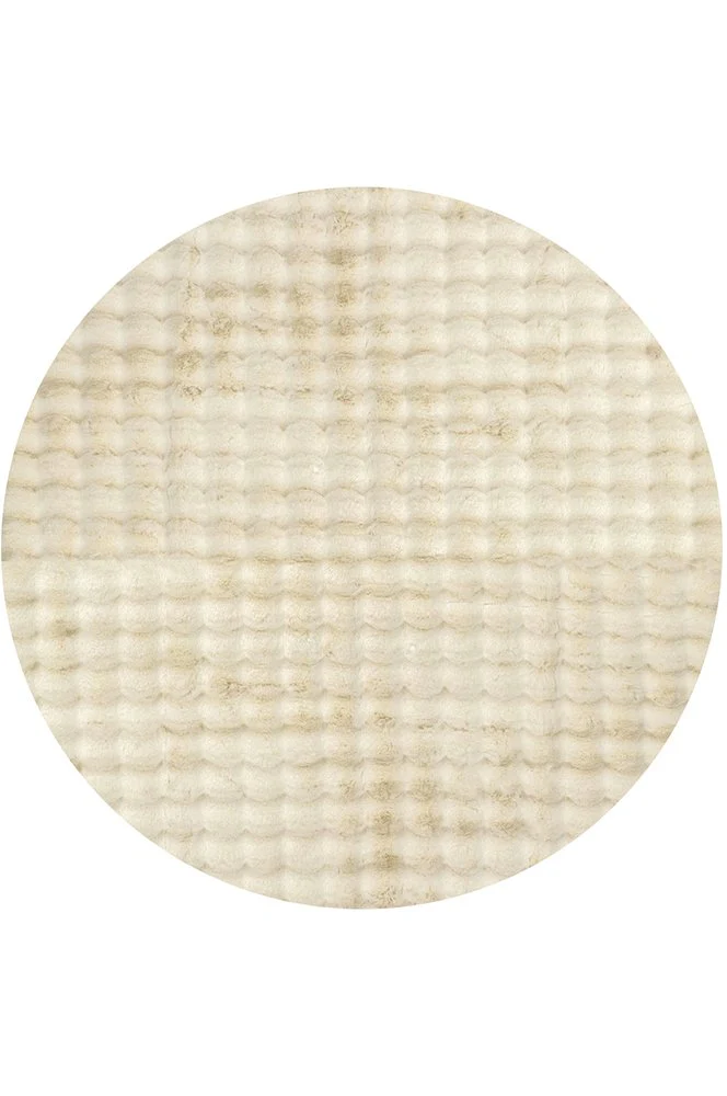 Marill 100cm x 100cm Round Bubbly Washable Rug - Natural