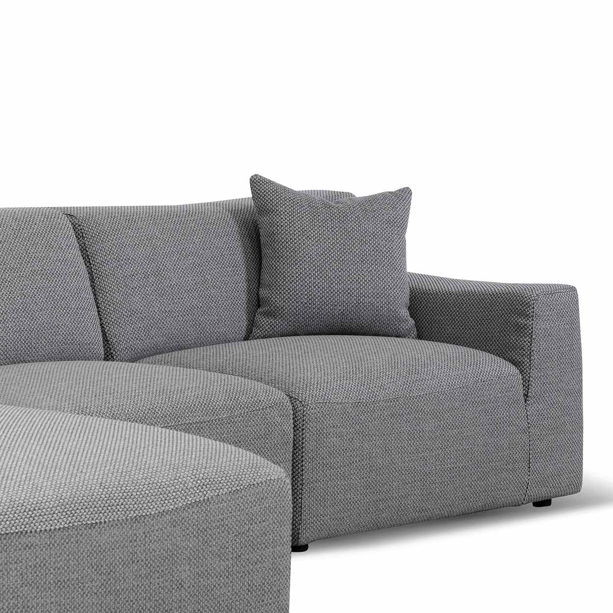 Marlin 3 Seater Left Chaise Fabric Sofa - Noble Grey - Image 10