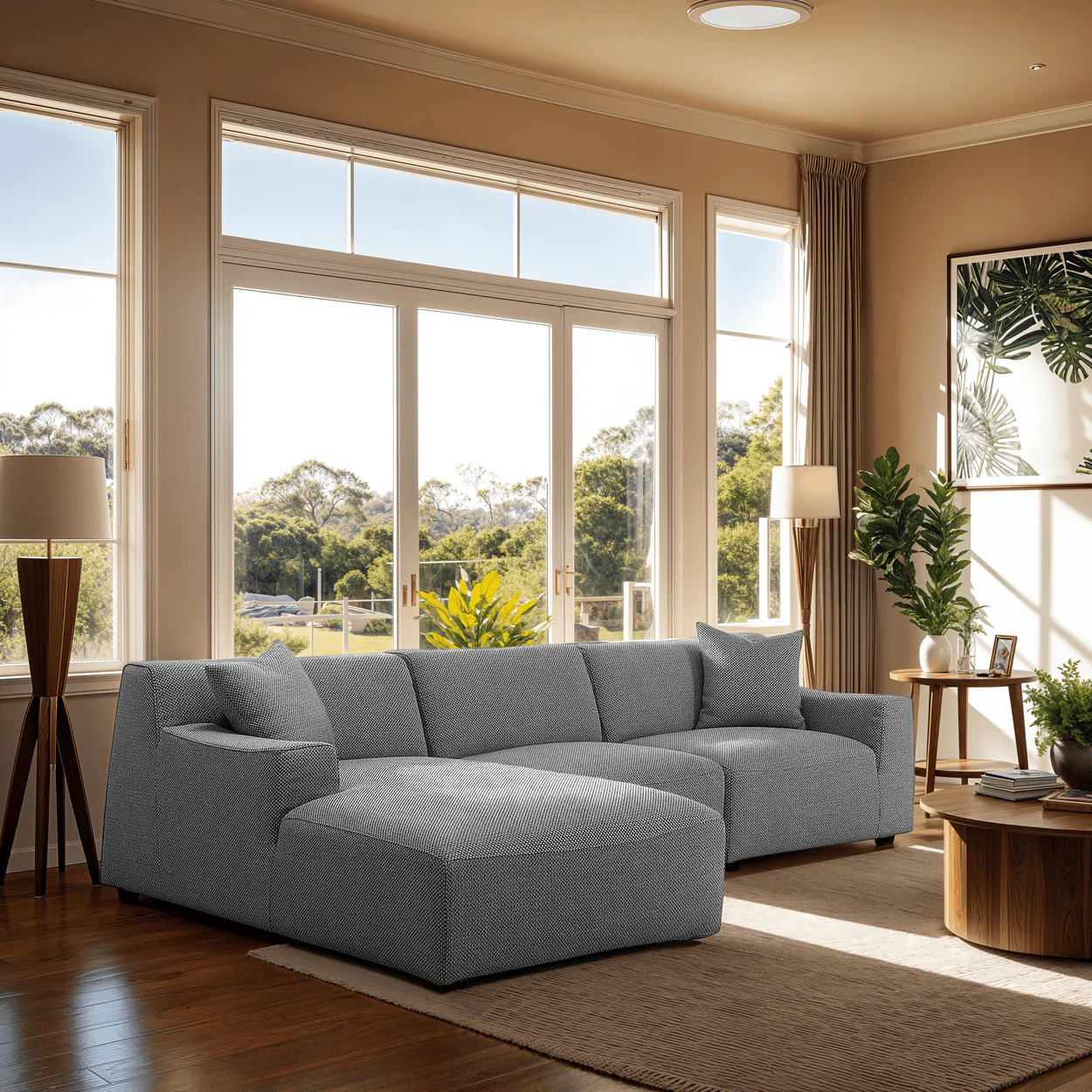 Marlin 3 Seater Left Chaise Fabric Sofa - Noble Grey - Image 16