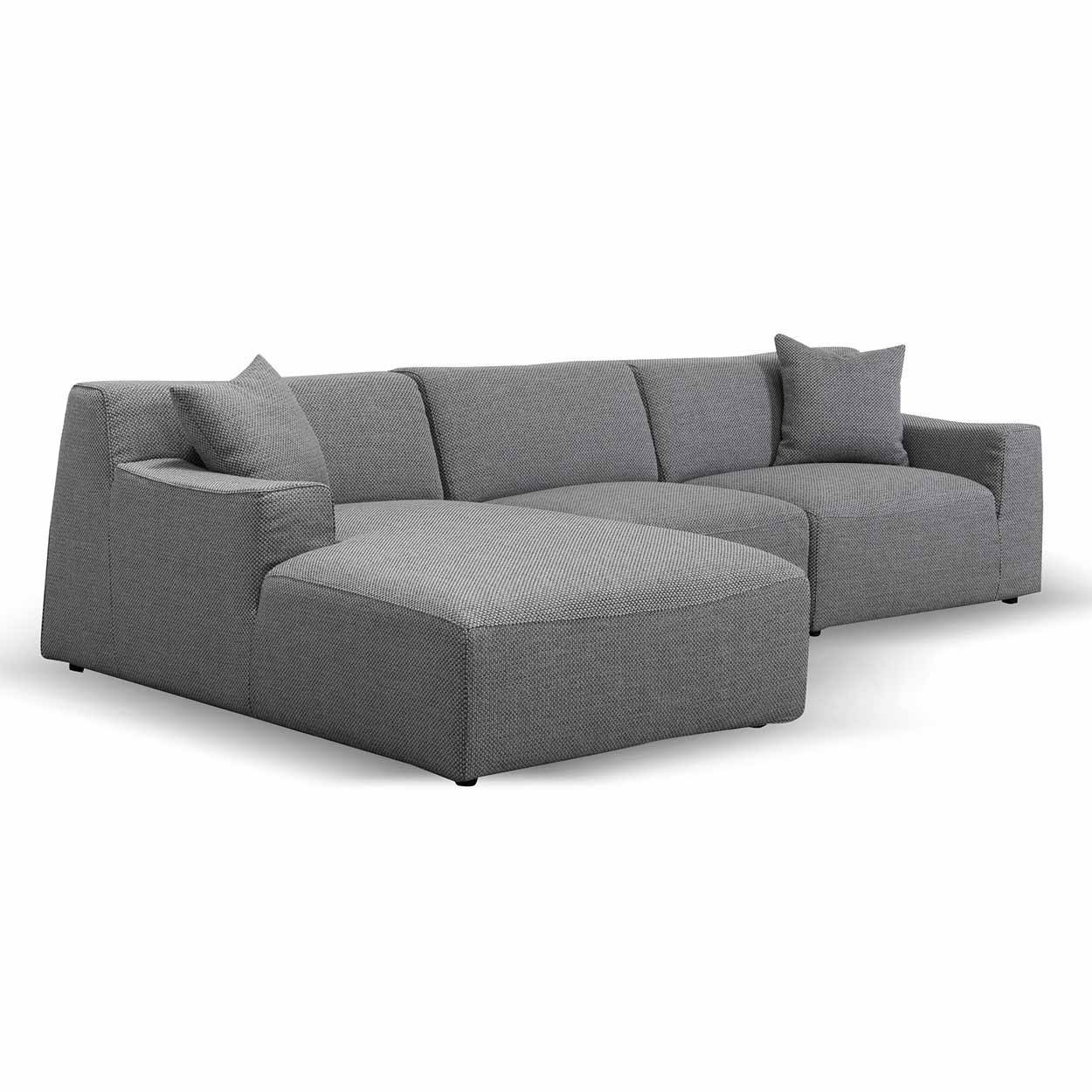 Marlin 3 Seater Left Chaise Fabric Sofa - Noble Grey - Image 3