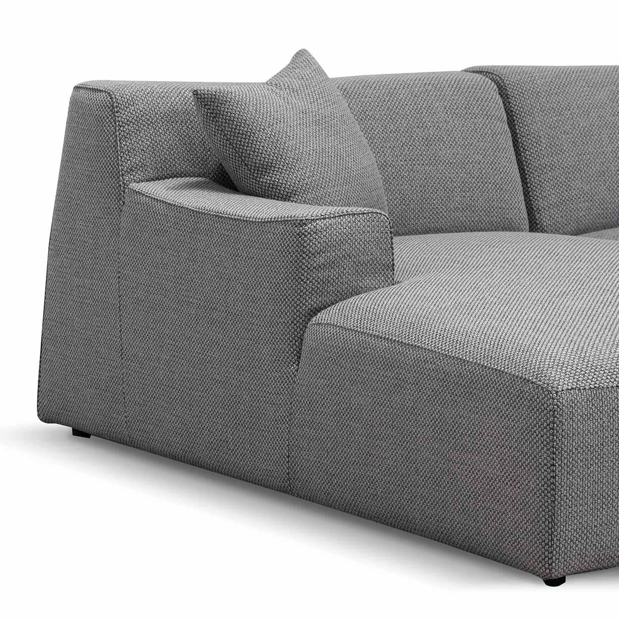 Marlin 3 Seater Left Chaise Fabric Sofa - Noble Grey - Image 4