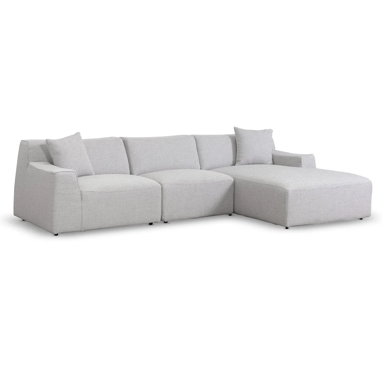 Marlin 3 Seater Right Chaise Fabric Sofa - Passive Grey - Image 3