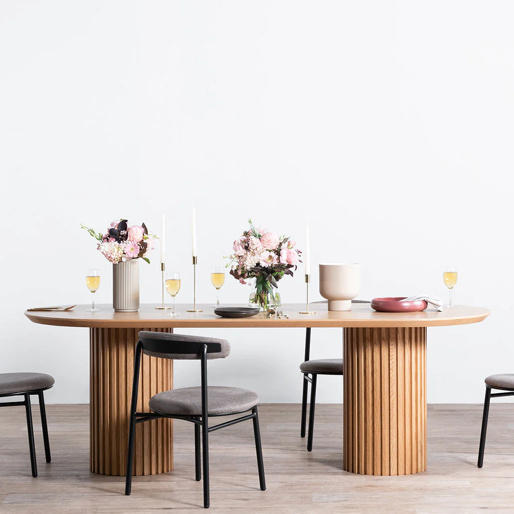 Marty 2.2m Wooden Dining Table - Natural - Image 2