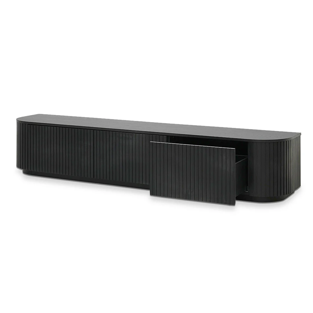 Marty 2.4m Entertainment TV Unit - Full Black Oak - Image 5