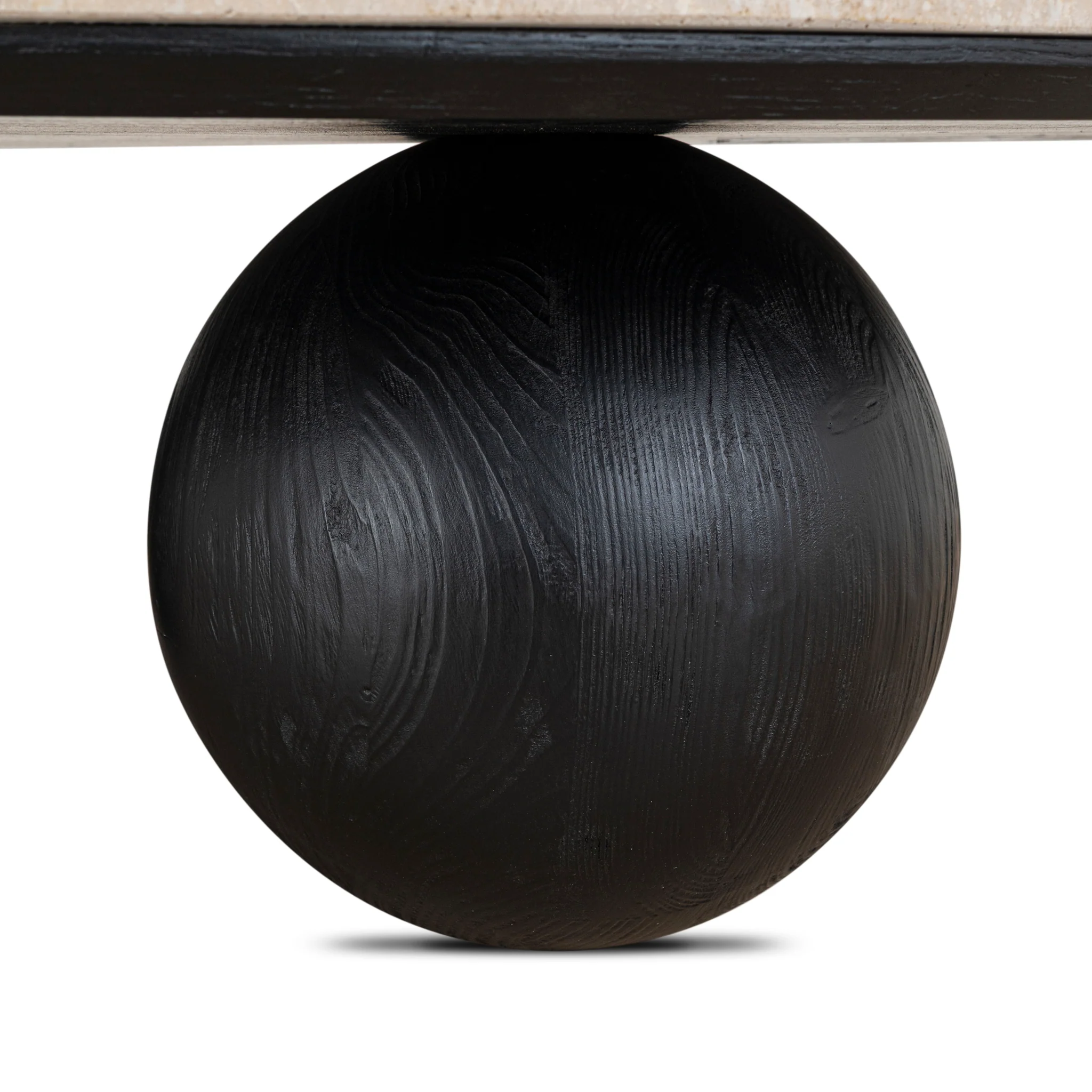 Maxine 100cm Round Travertine Coffee Table - Black - Image 10