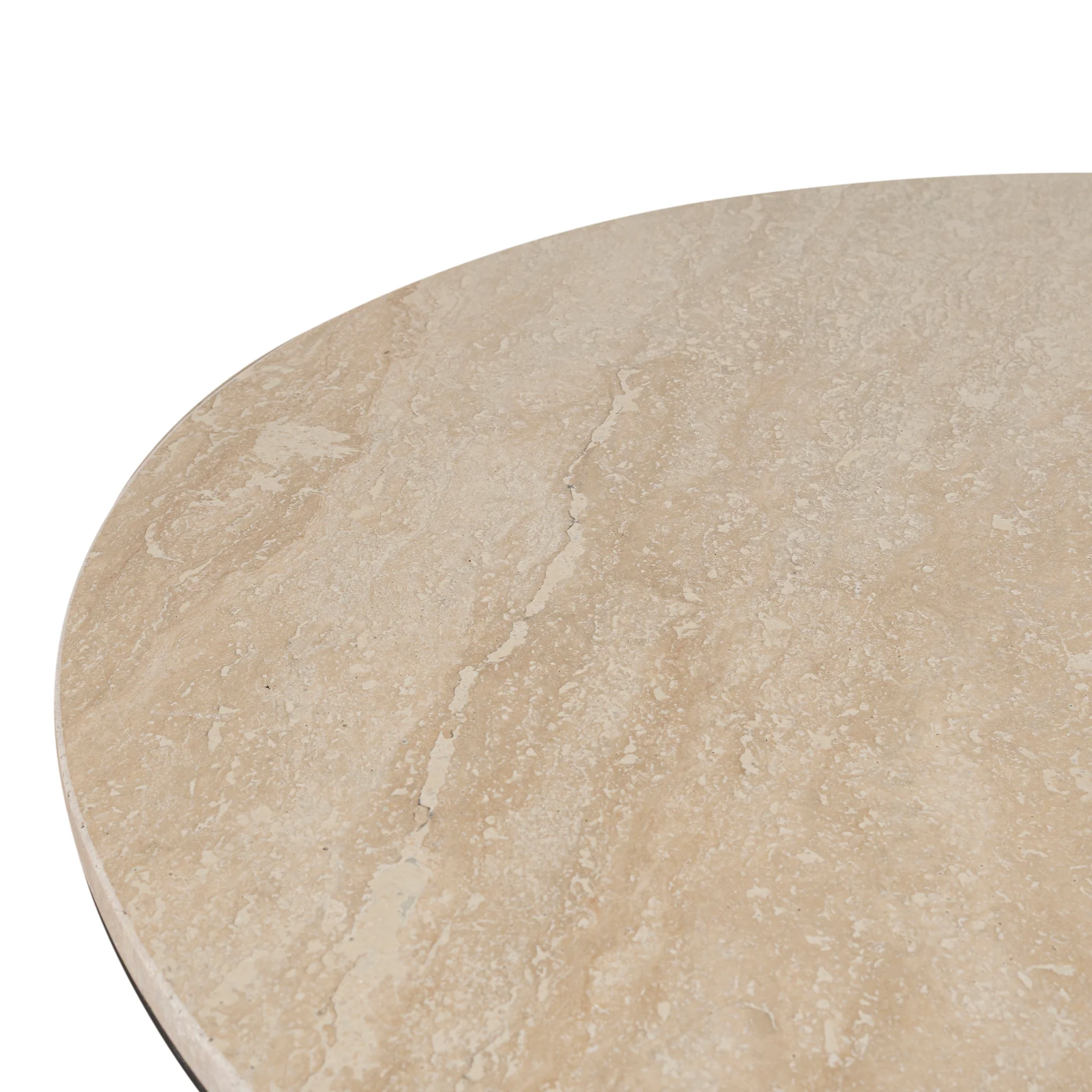 Maxine 100cm Round Travertine Coffee Table - Black - Image 9