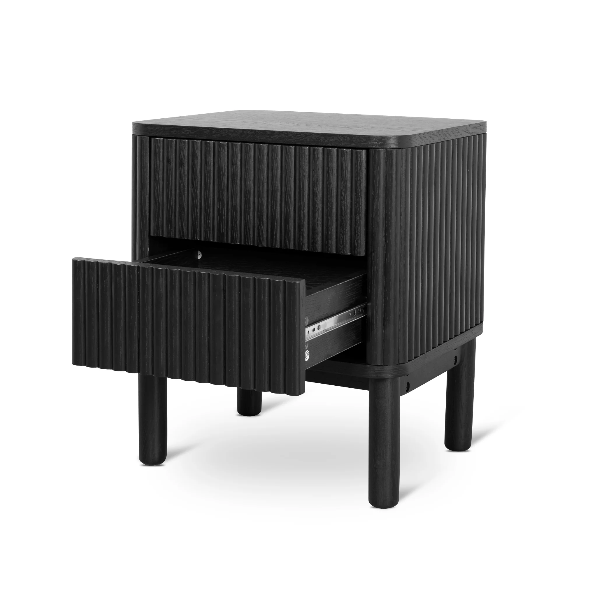 Melita Bedside Table - Full Black - Image 5