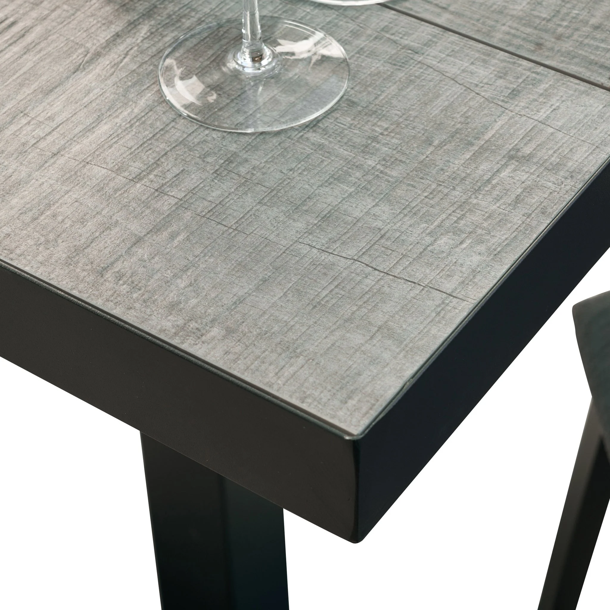 Memphis 1.4m Ceramic Wood Look Outdoor Bar Table - Charcoal - Image 3