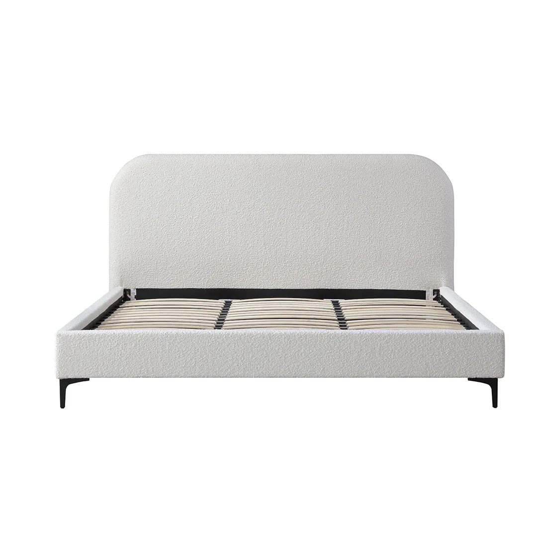 Meredith Queen Bed Frame - Cream White - Image 5