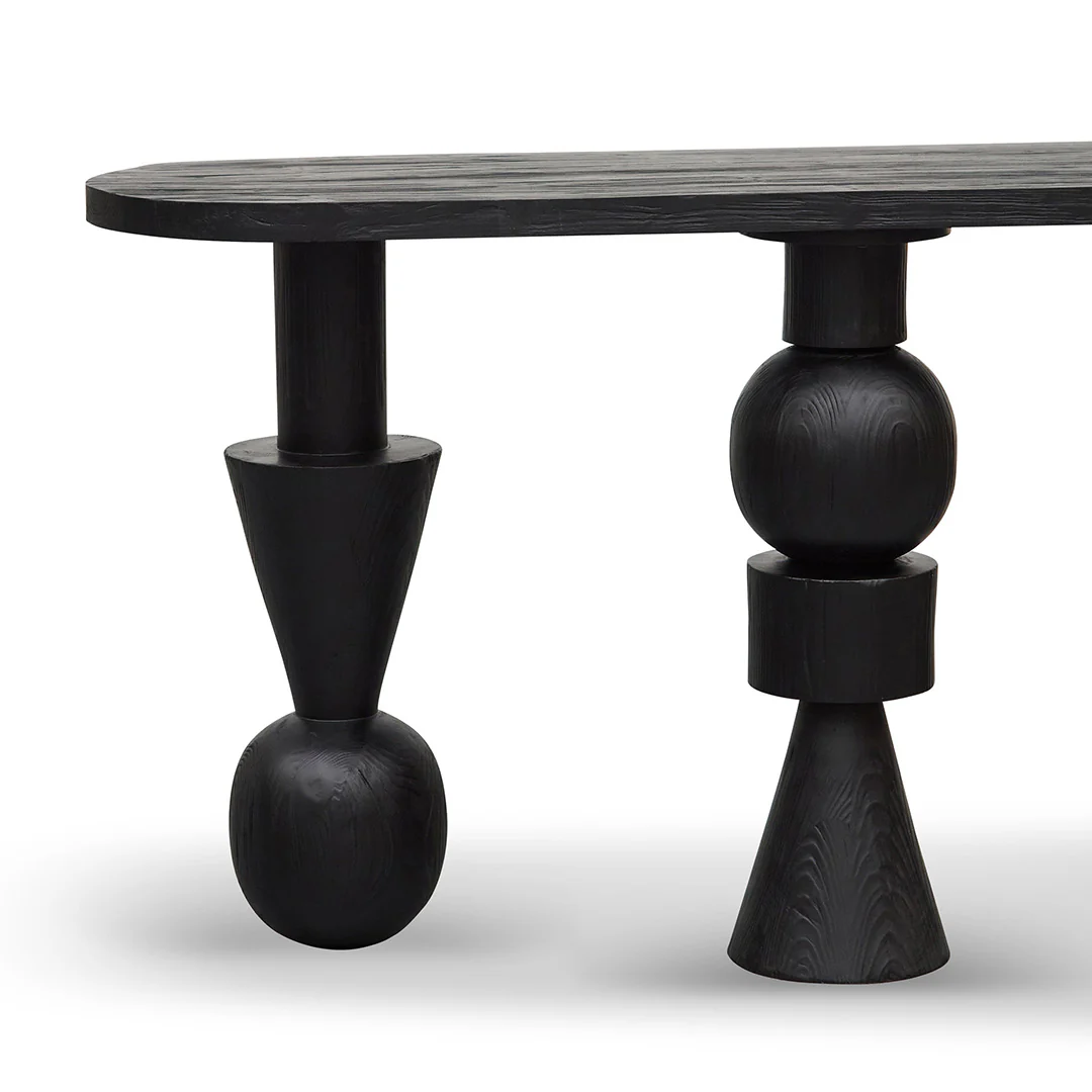 Miquel 1.6m Console Table - Full Black - Image 6