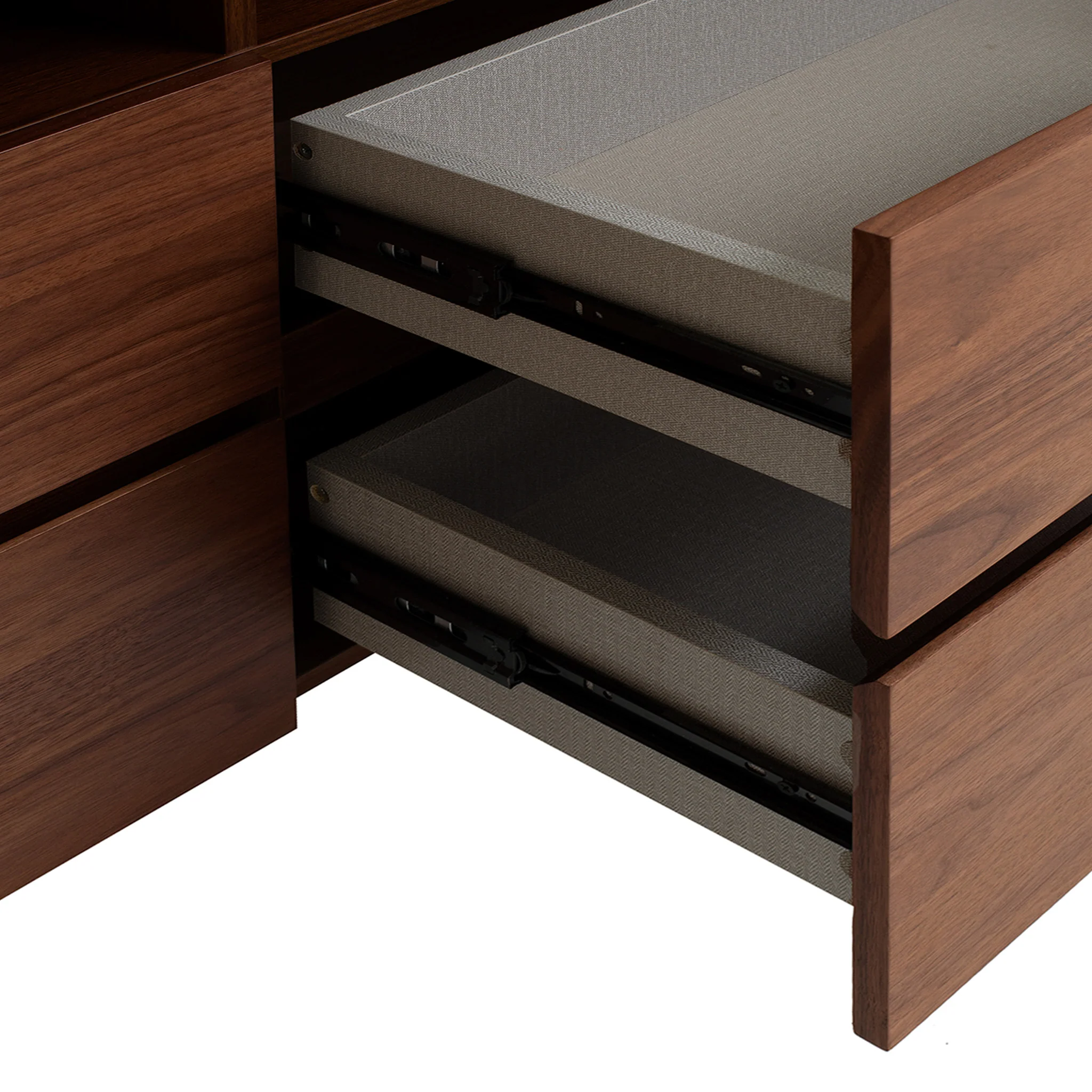 Modesta Glass Top Chest of Drawer - Walnut - Image 7