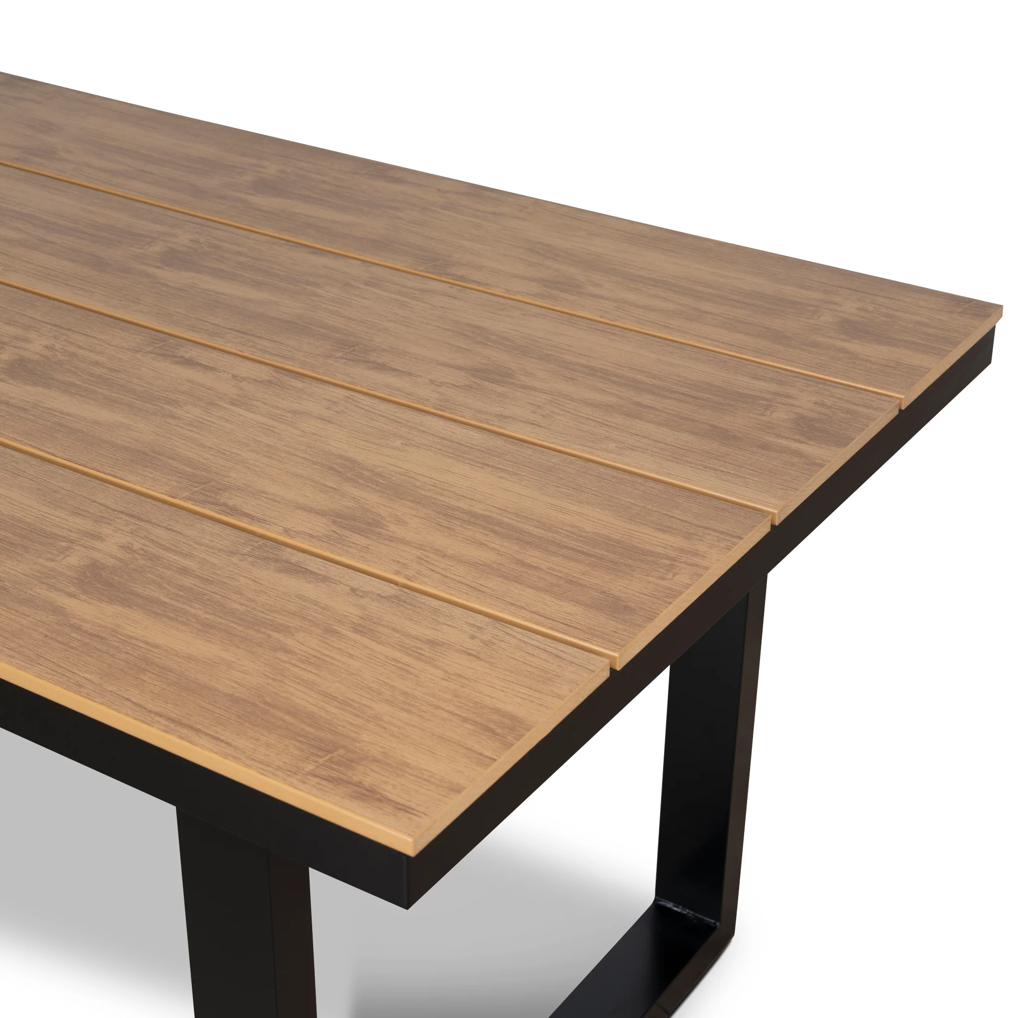 Monderra 2.3m Black Outdoor Dining Table - Natural - Image 14