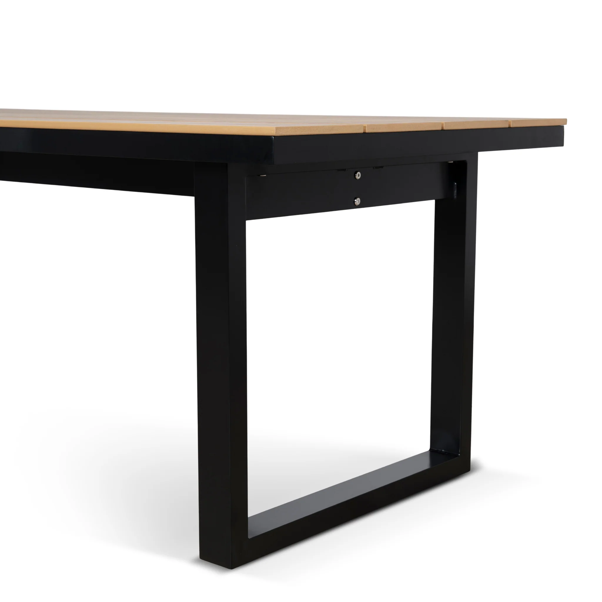Monderra 2.3m Black Outdoor Dining Table - Natural - Image 6