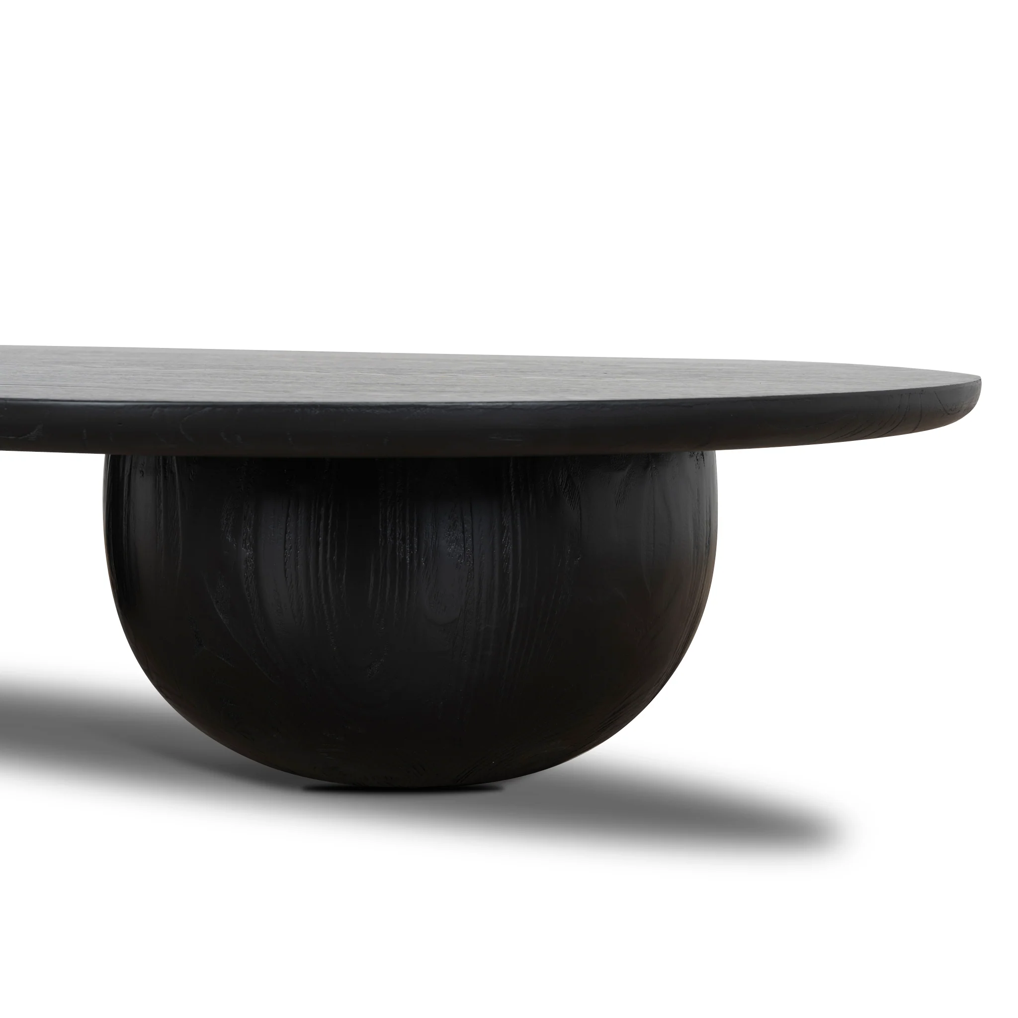 Monli 1.3m Elm Coffee Table - Full Black - Image 5