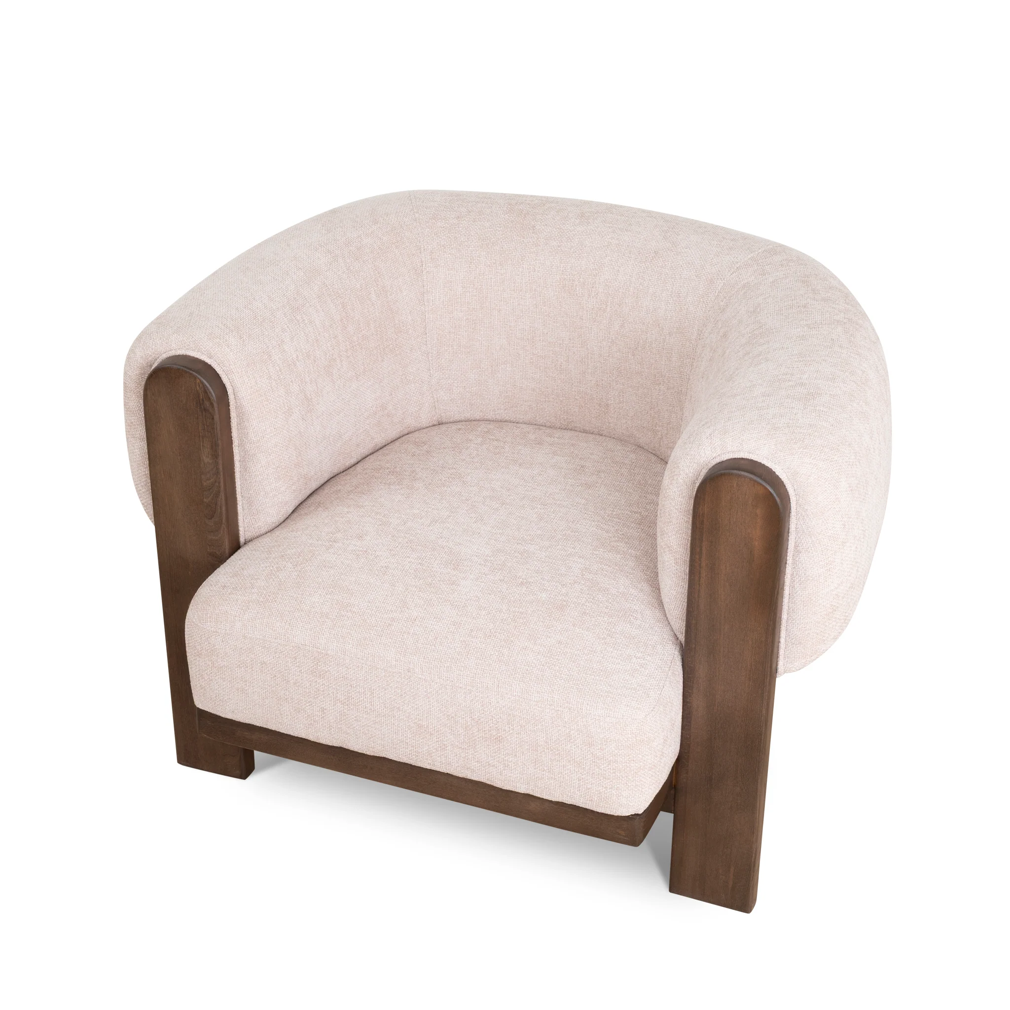 Montara Walnut Armchair - Blush Linen - Image 9