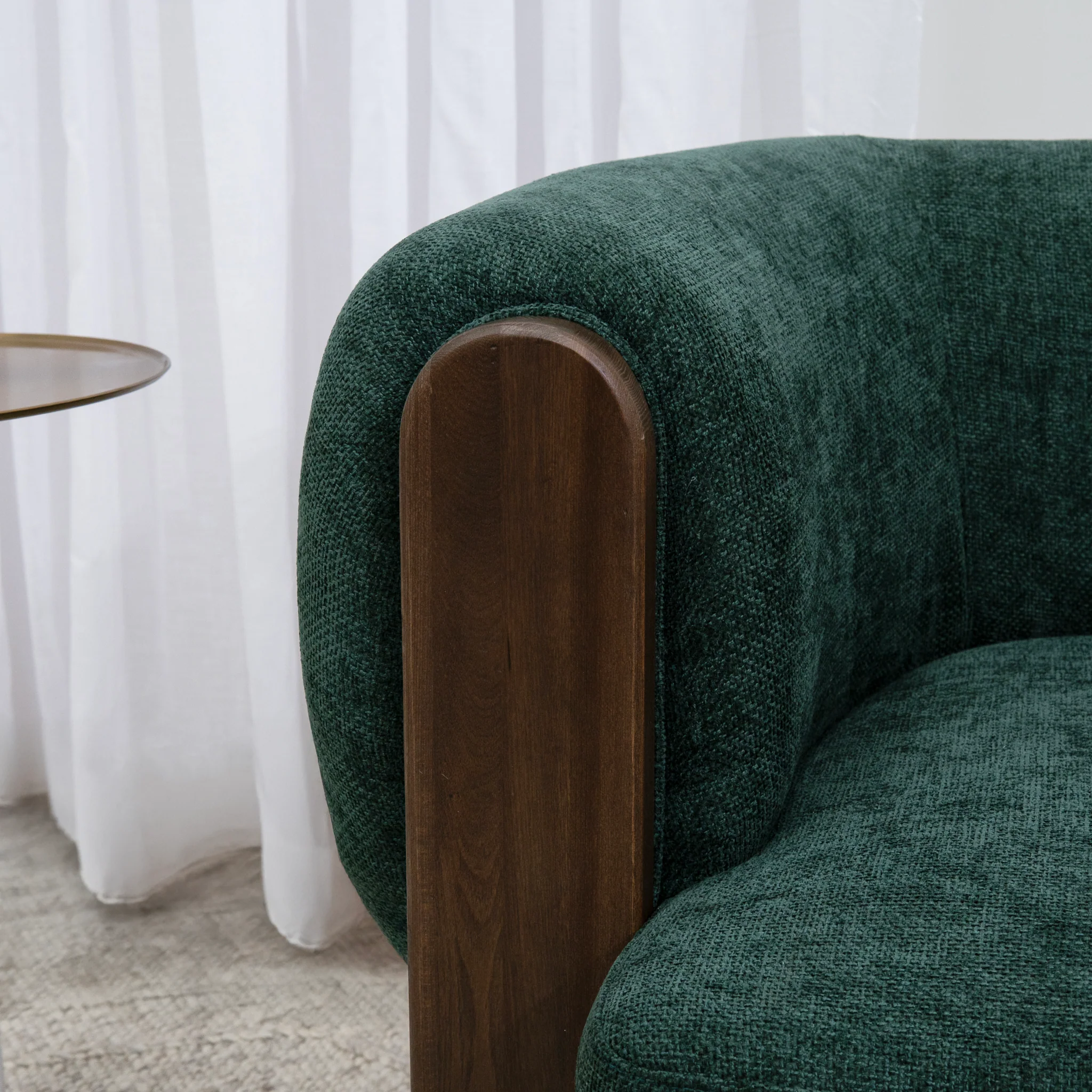 Montara Walnut Armchair - Bush Green - Image 3