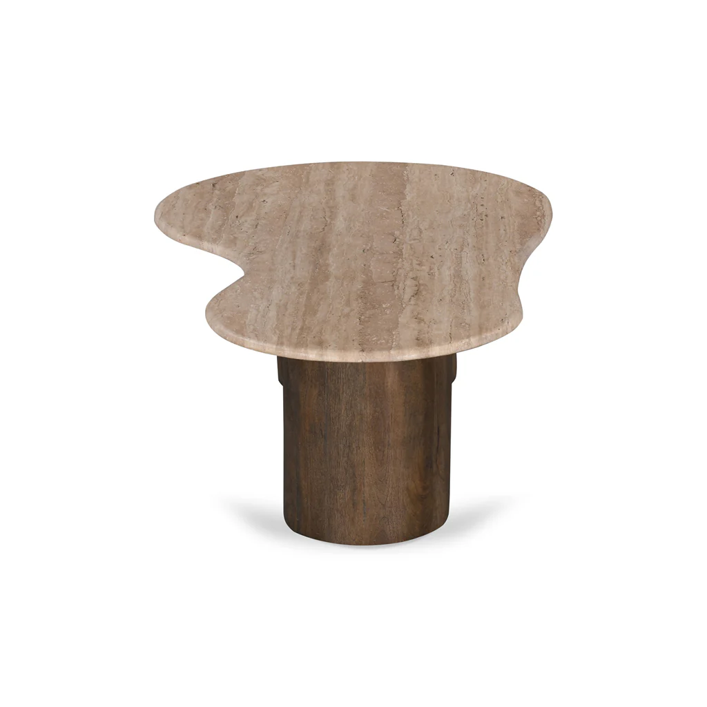 Moreno 1.2m Travertine Top Coffee Table - Walnut - Image 10