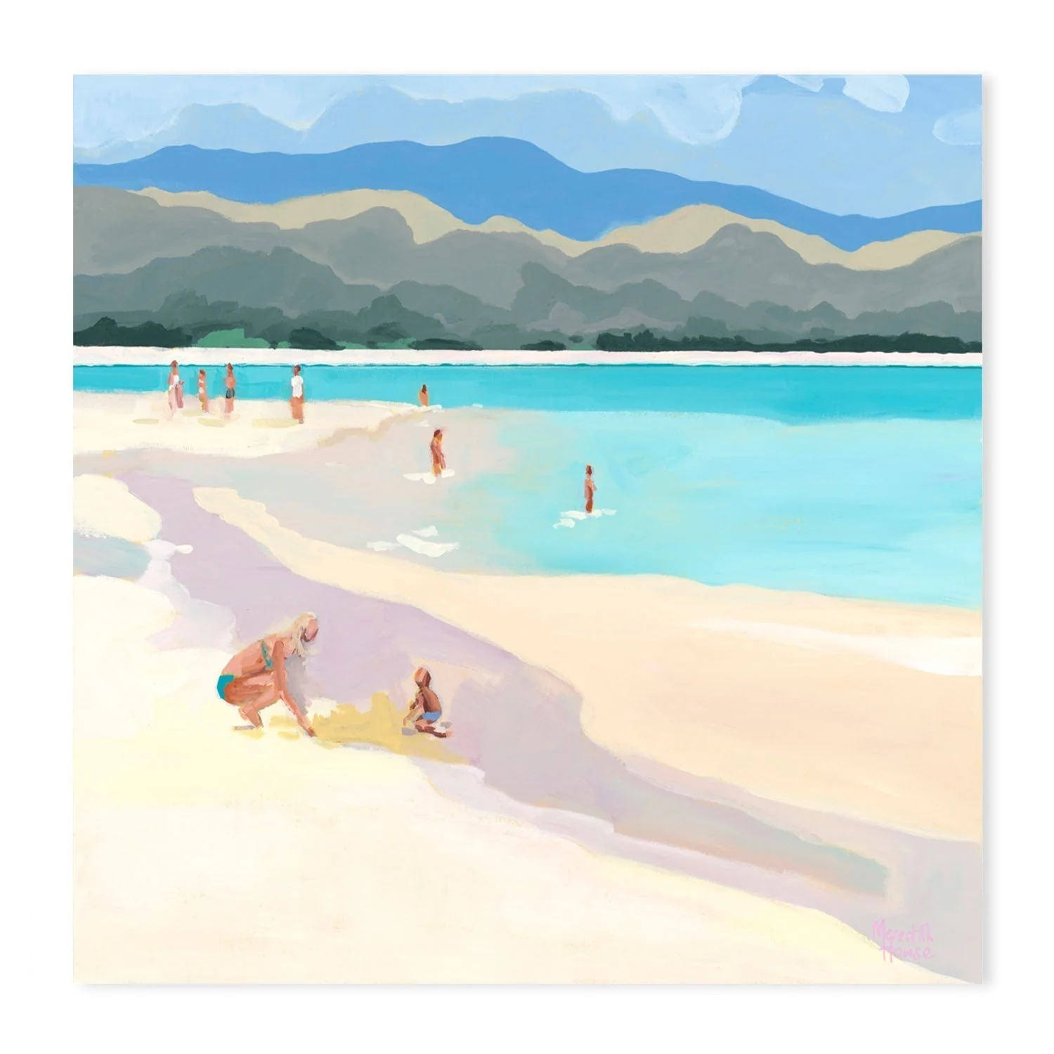 Mother And Child At Lanakai Beach, By Meredith Howse