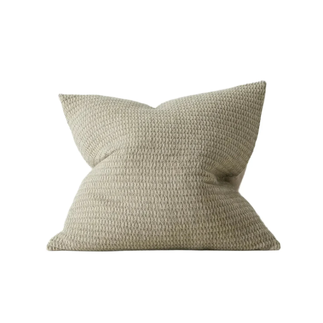 Nicolo 50cm Woven Linen Check Design Cushion - Image 3