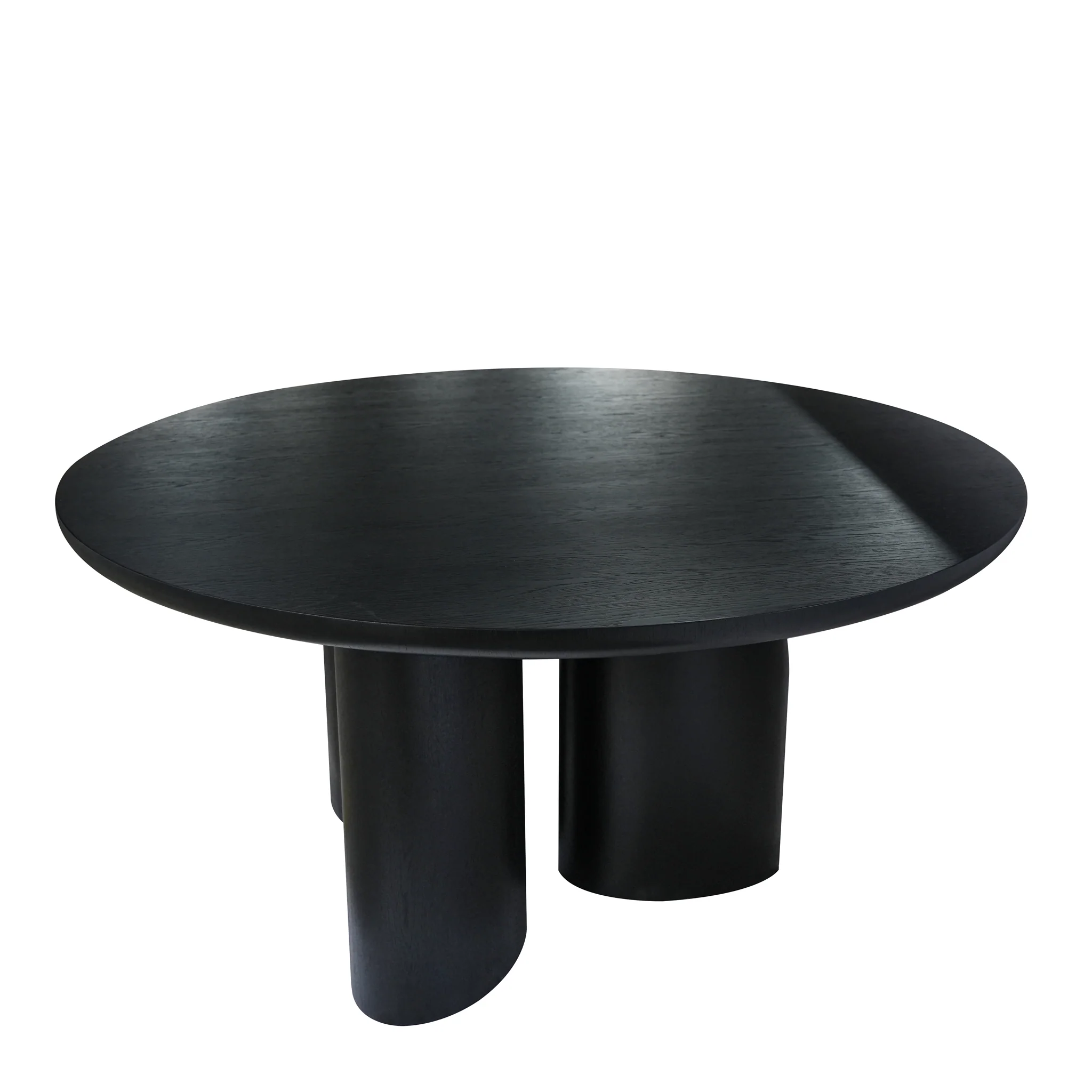 Nobu 1.5m Round Dining Table - Full Black Oak - Image 3