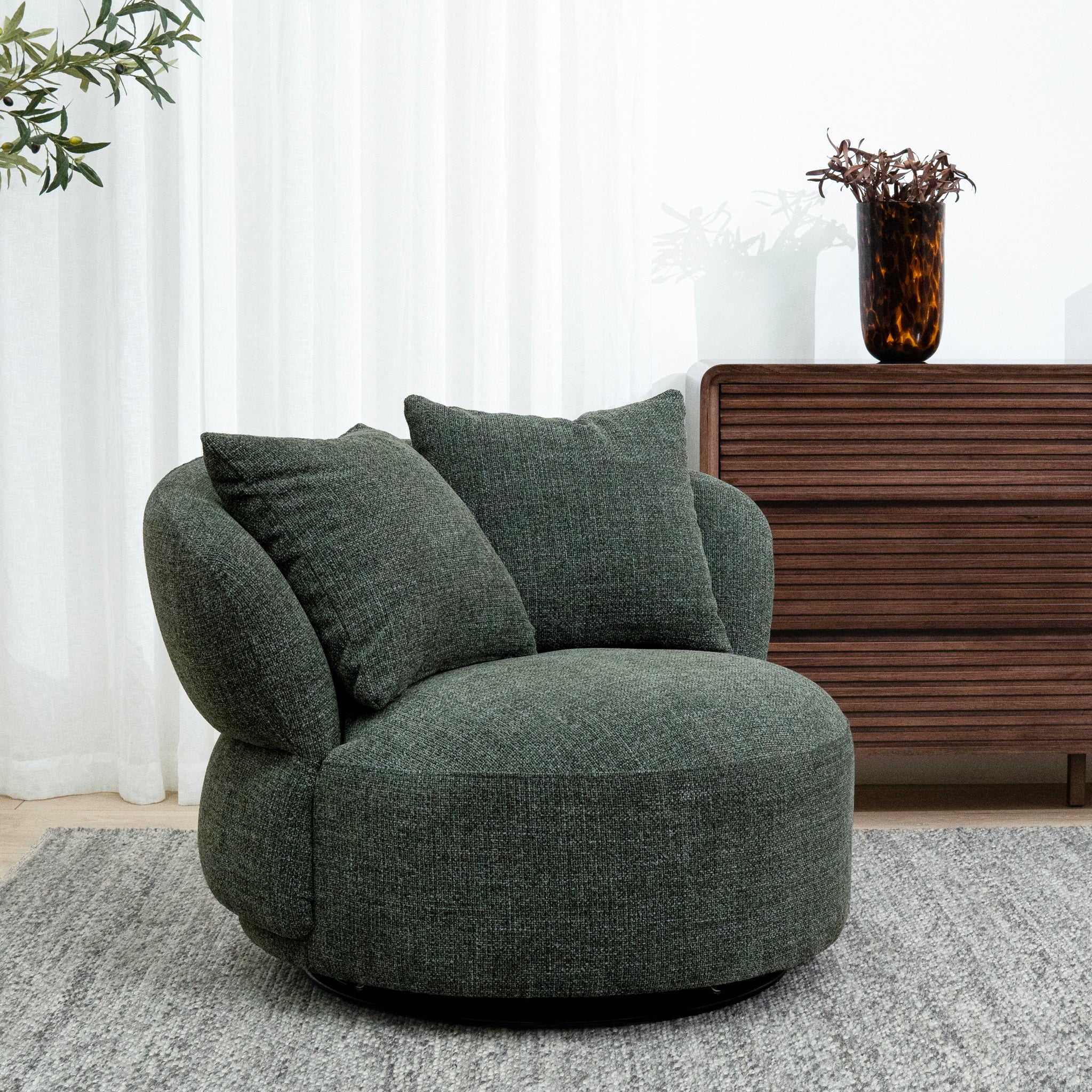 Oasis Swivel Lounge Chair - Moss Green - Image 2