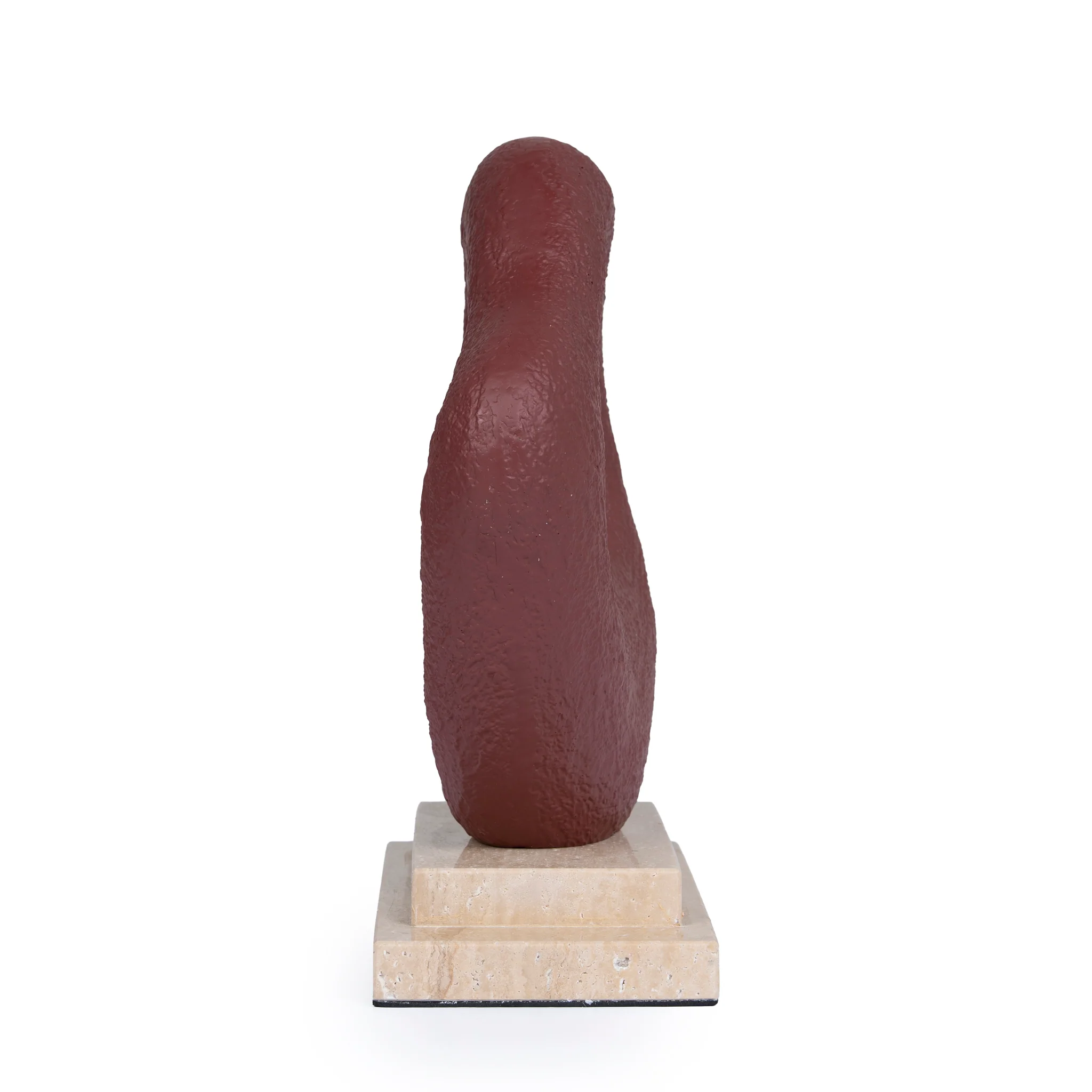 Obira Organic Shape Marble Sculpture - Maroon - Image 3