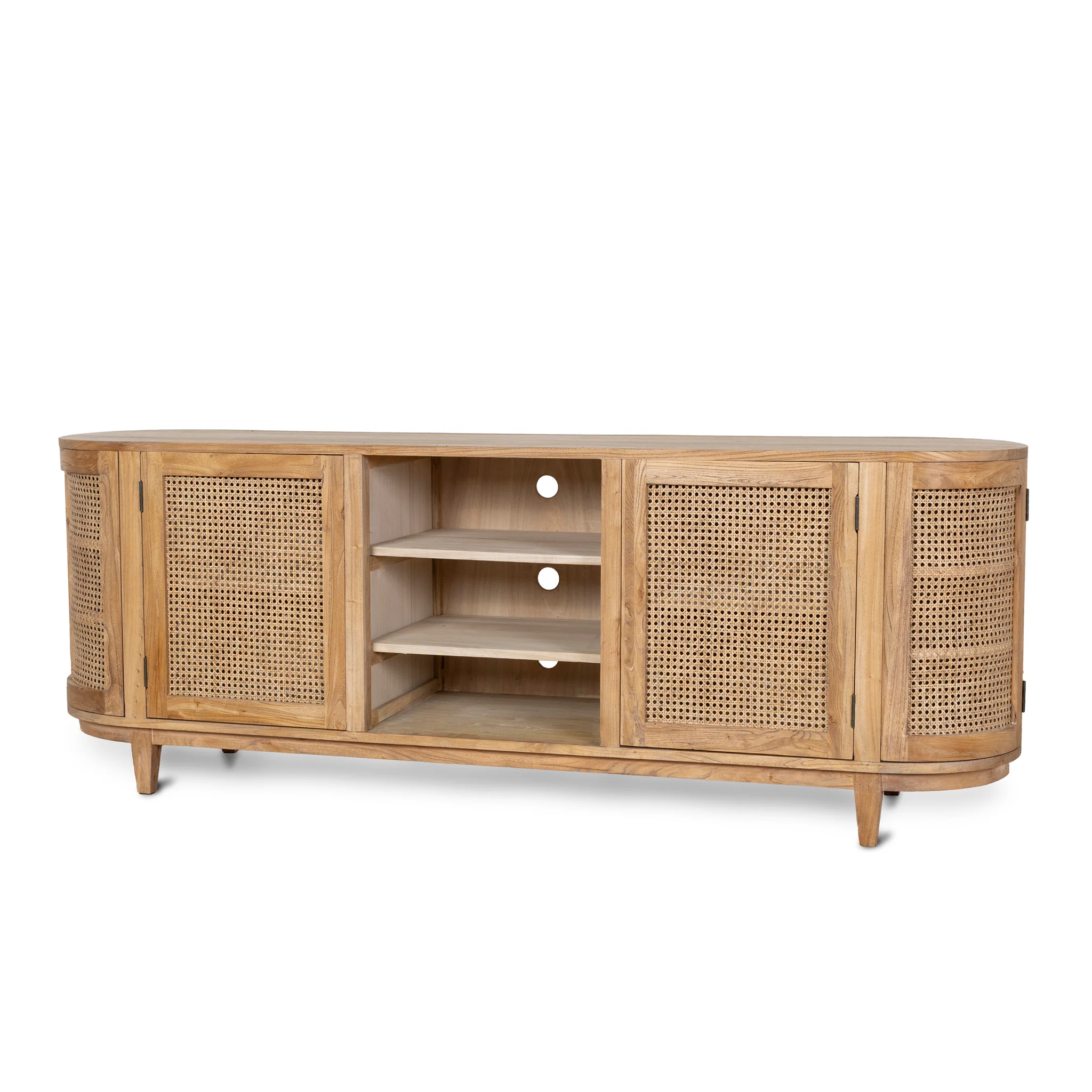 Obrien 2.1m Sideboard Unit - Natural with Rattan Doors