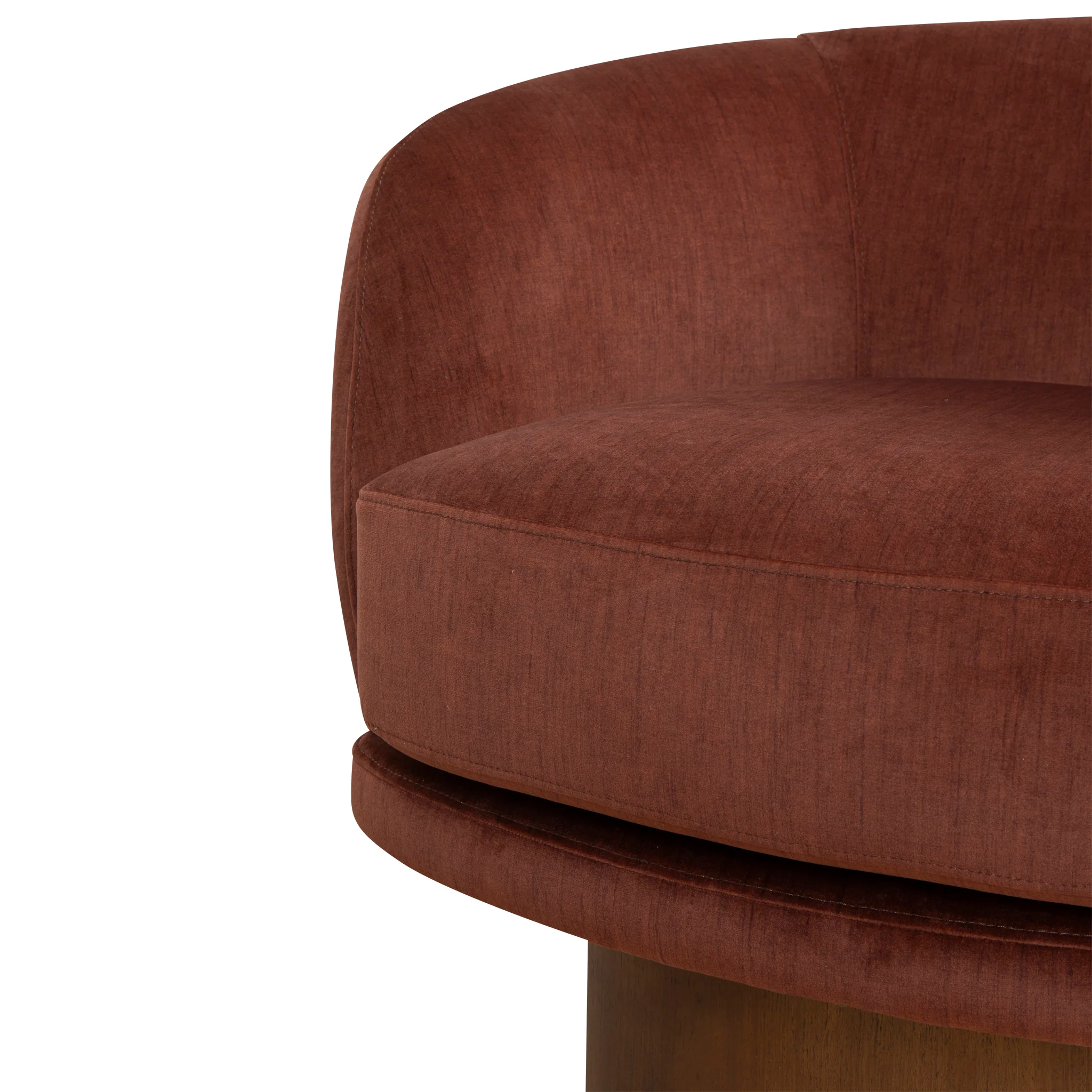 Odin Fabric Swivel Armchair - Soft Rust - Image 7