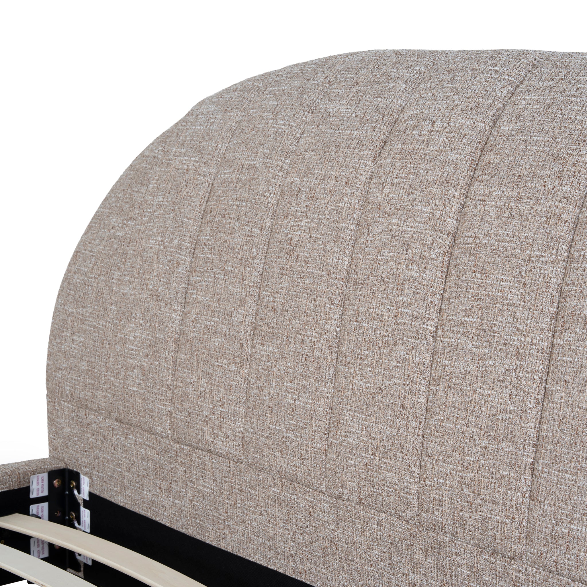 Olin Fabric Queen Bed Frame - Stonish Beige - Image 7