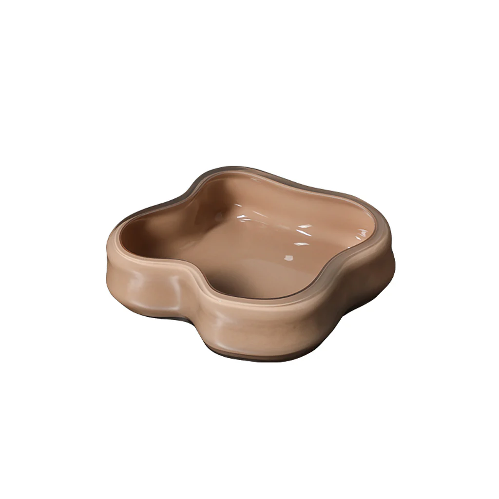 Ondra Glass Petal Plate B - Coffee