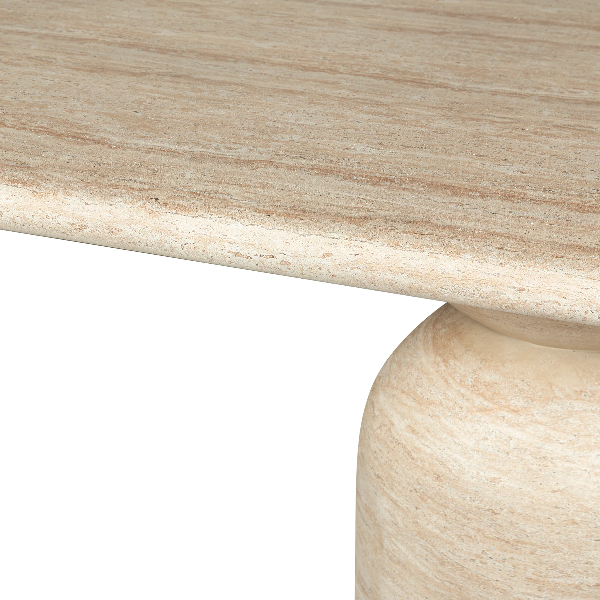 Palatino 2.2m Oval Dining Table - Light Travertine Look - Image 8