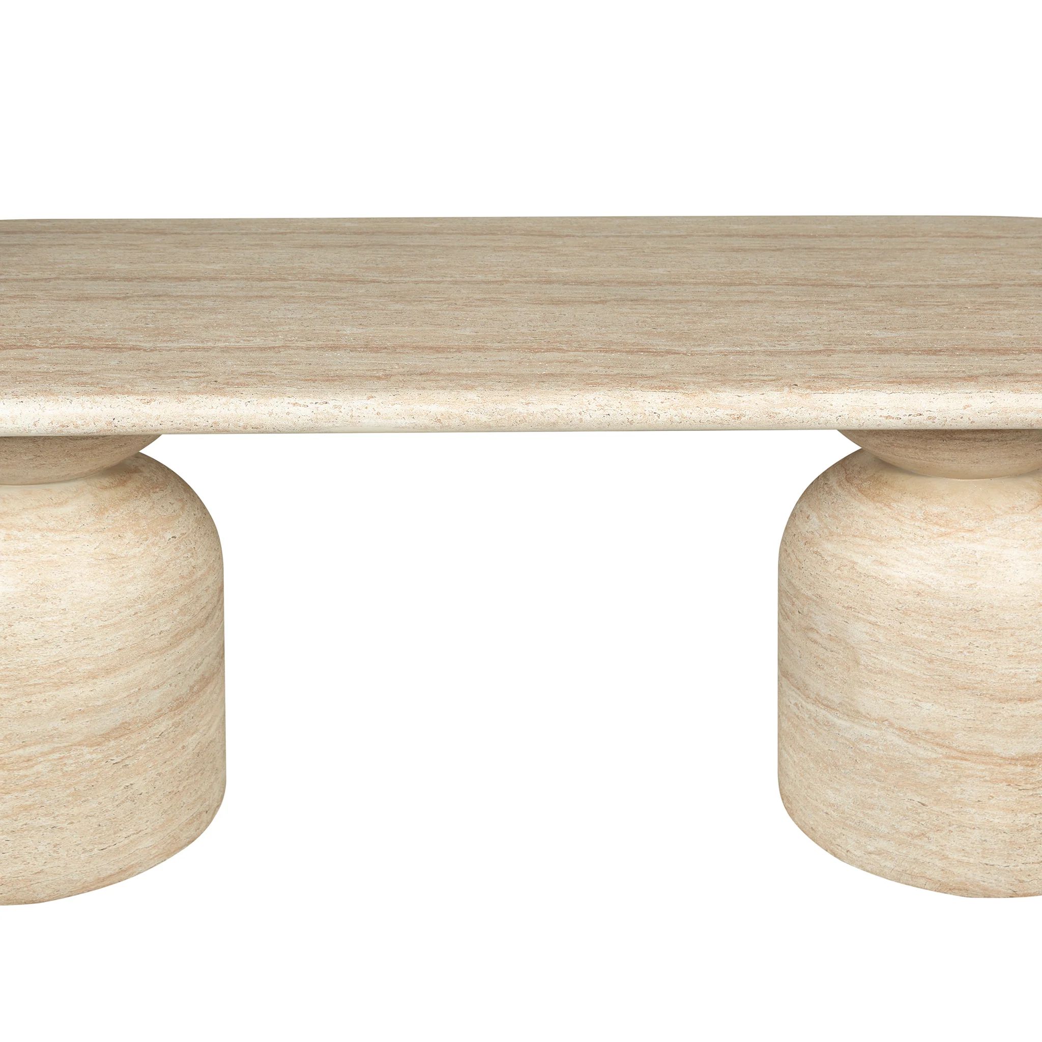 Palatino 2.2m Oval Dining Table - Light Travertine Look - Image 9