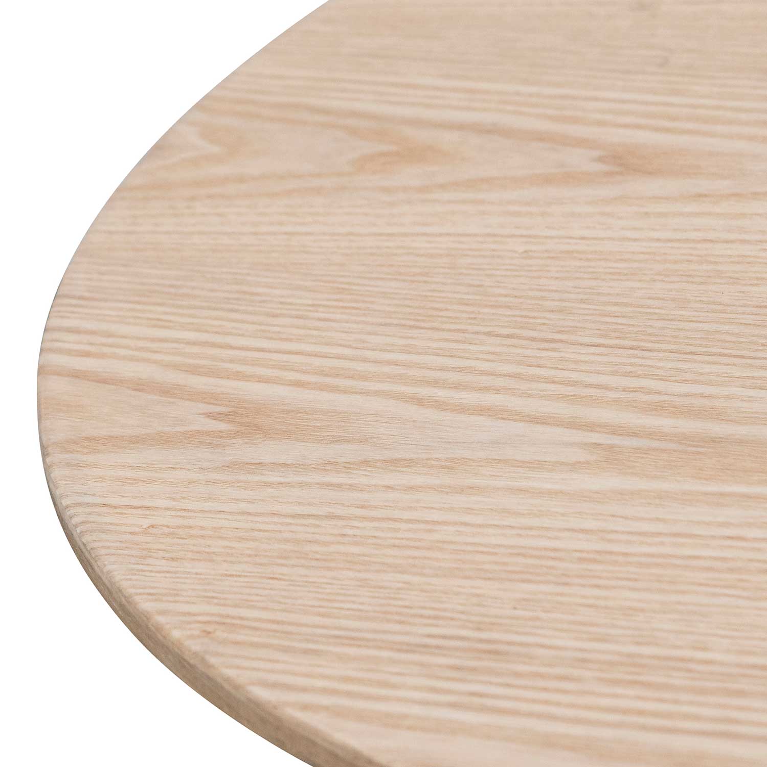 Polly Round Wooden Dining Table - Natural Top and Black Base - Image 3