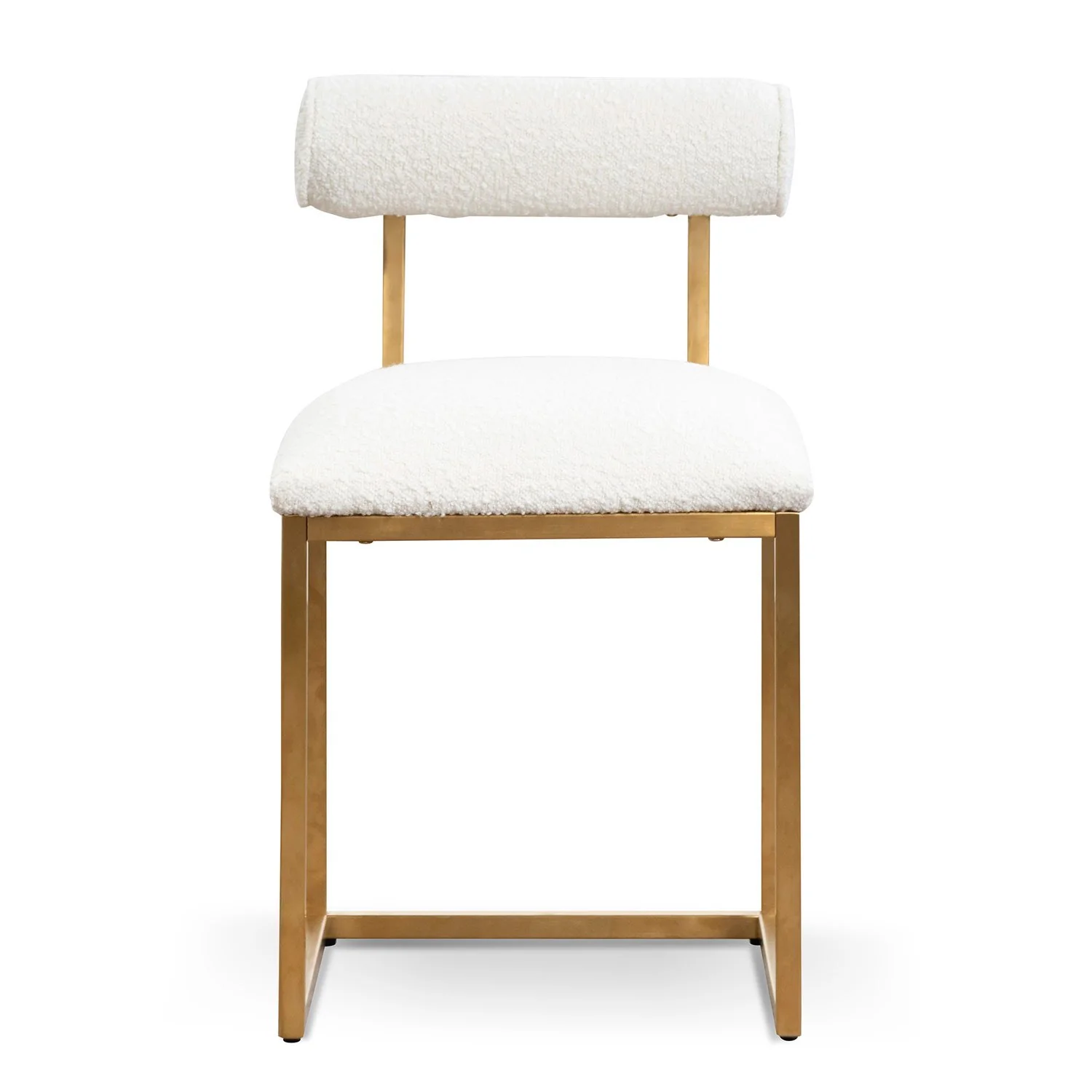 Prato Daisy White Boucle Occasional Chair - Brushed Gold Base - Image 2