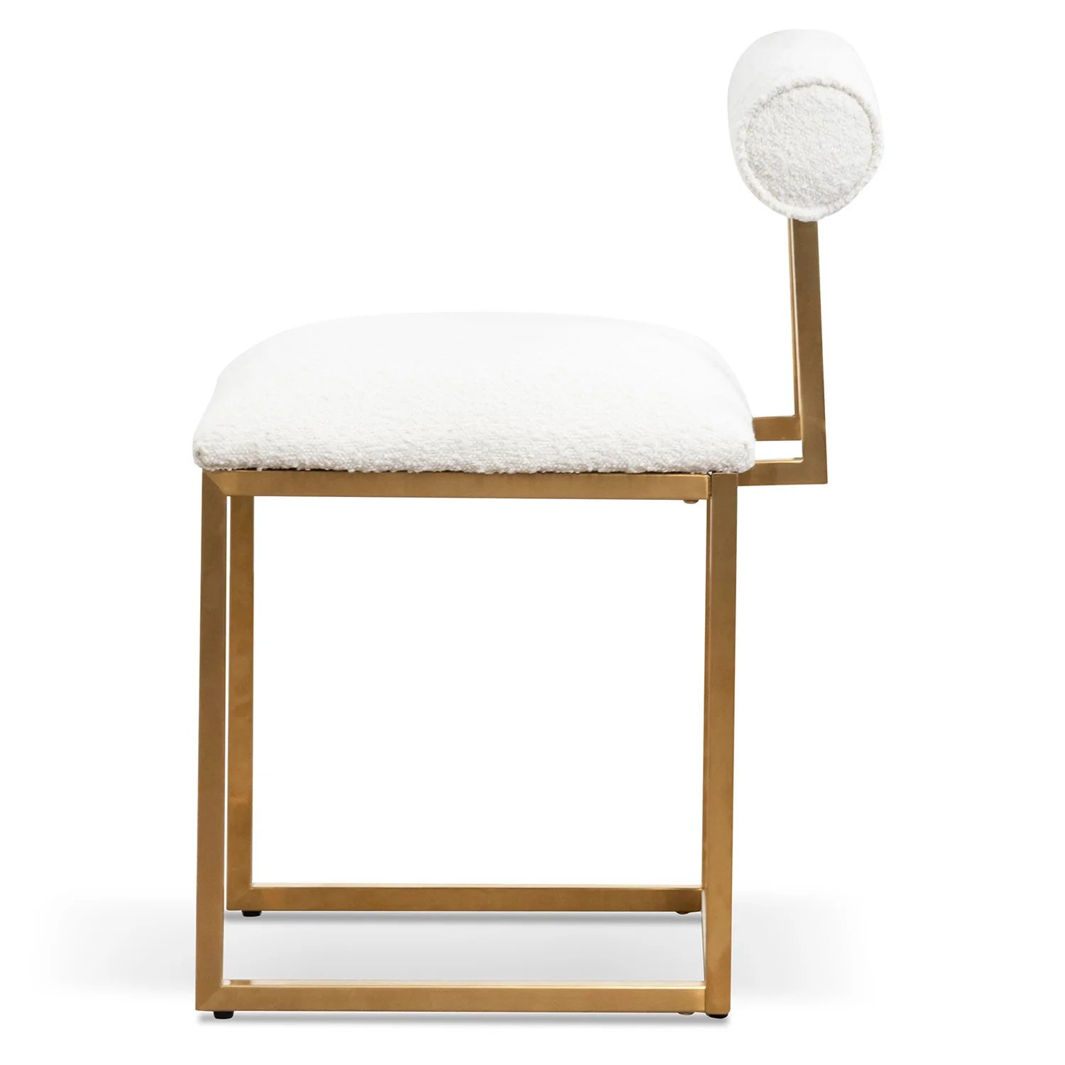 Prato Daisy White Boucle Occasional Chair - Brushed Gold Base - Image 3
