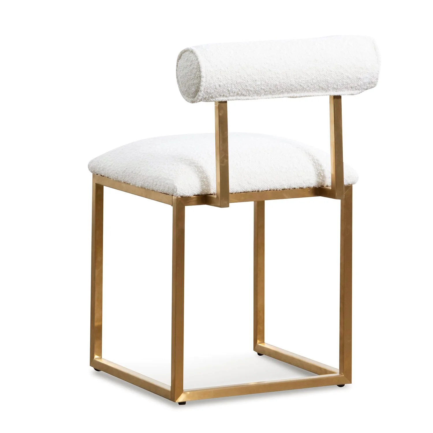 Prato Daisy White Boucle Occasional Chair - Brushed Gold Base - Image 4