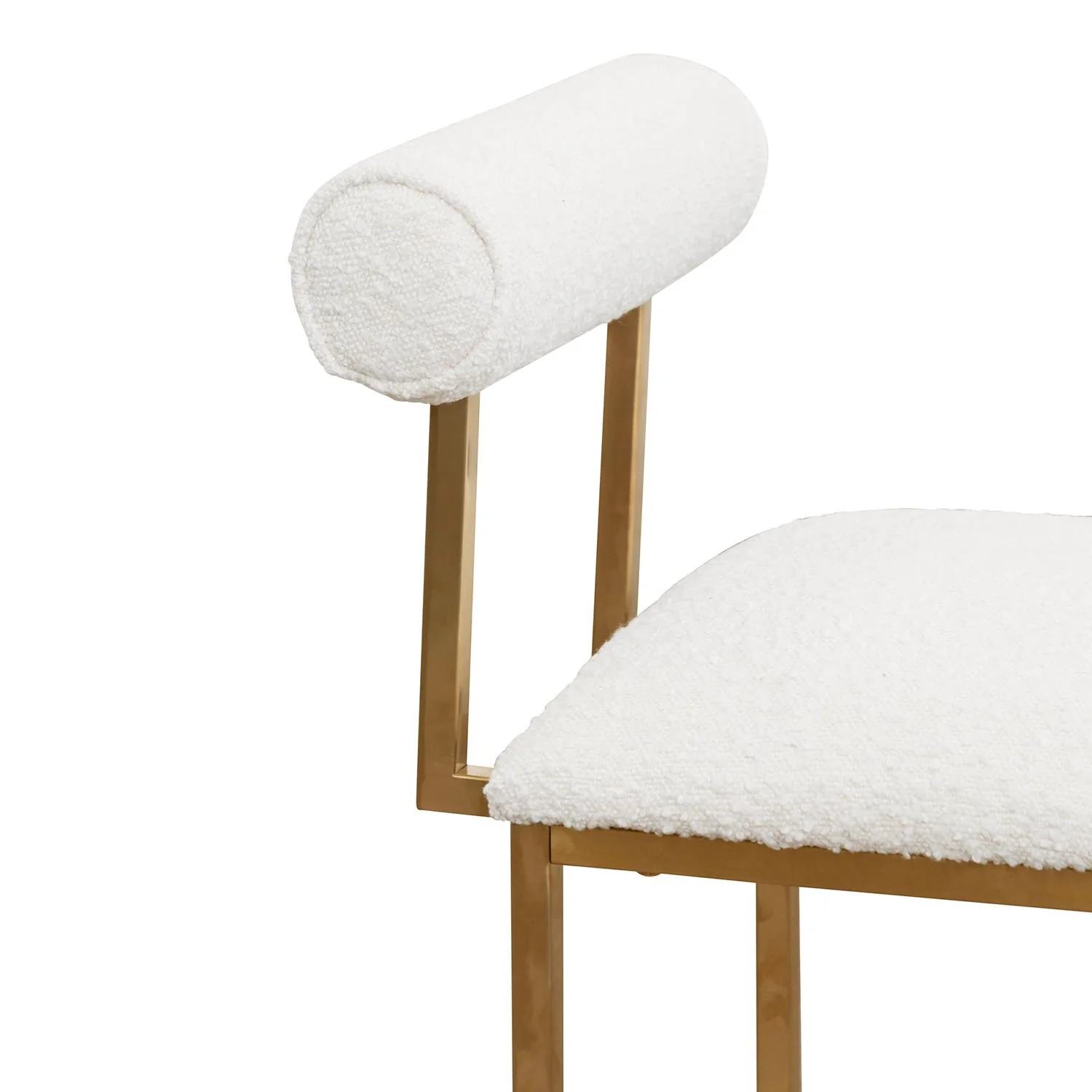 Prato Daisy White Boucle Occasional Chair - Brushed Gold Base - Image 6