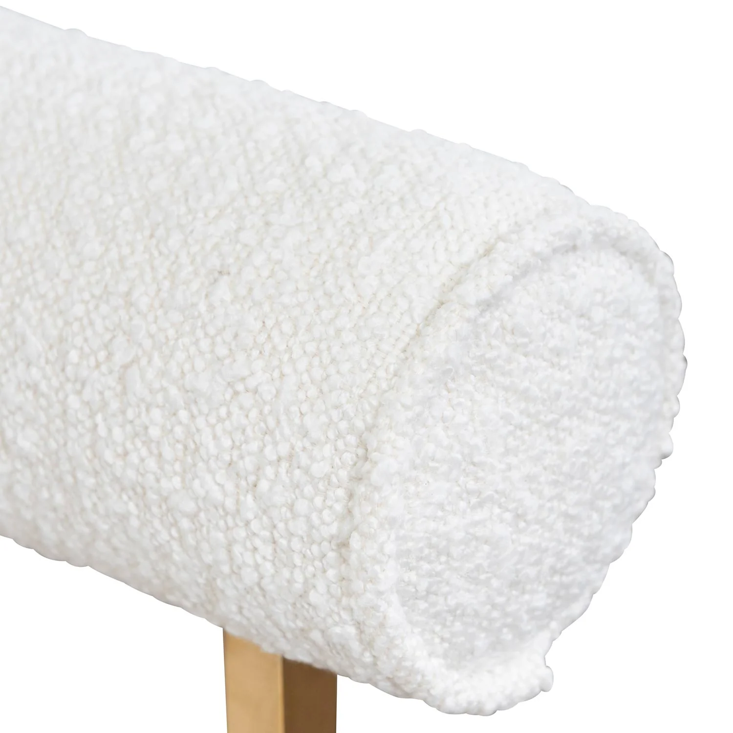 Prato Daisy White Boucle Occasional Chair - Brushed Gold Base - Image 9