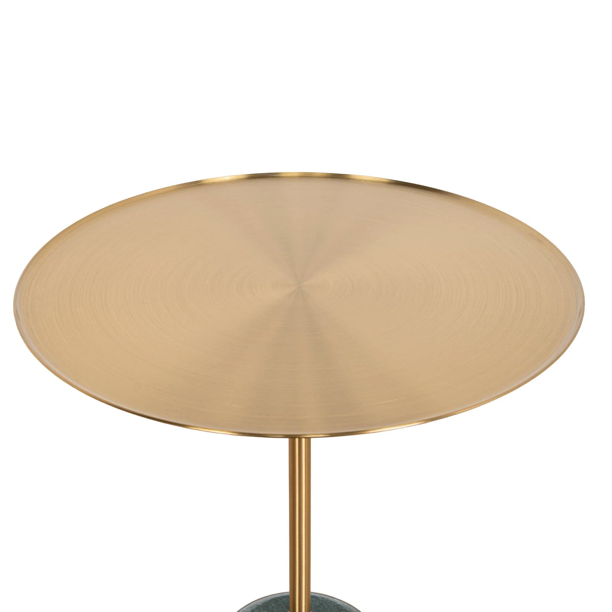 Pravina 45cm Brushed Gold Side Table - Green Crystal - Image 6