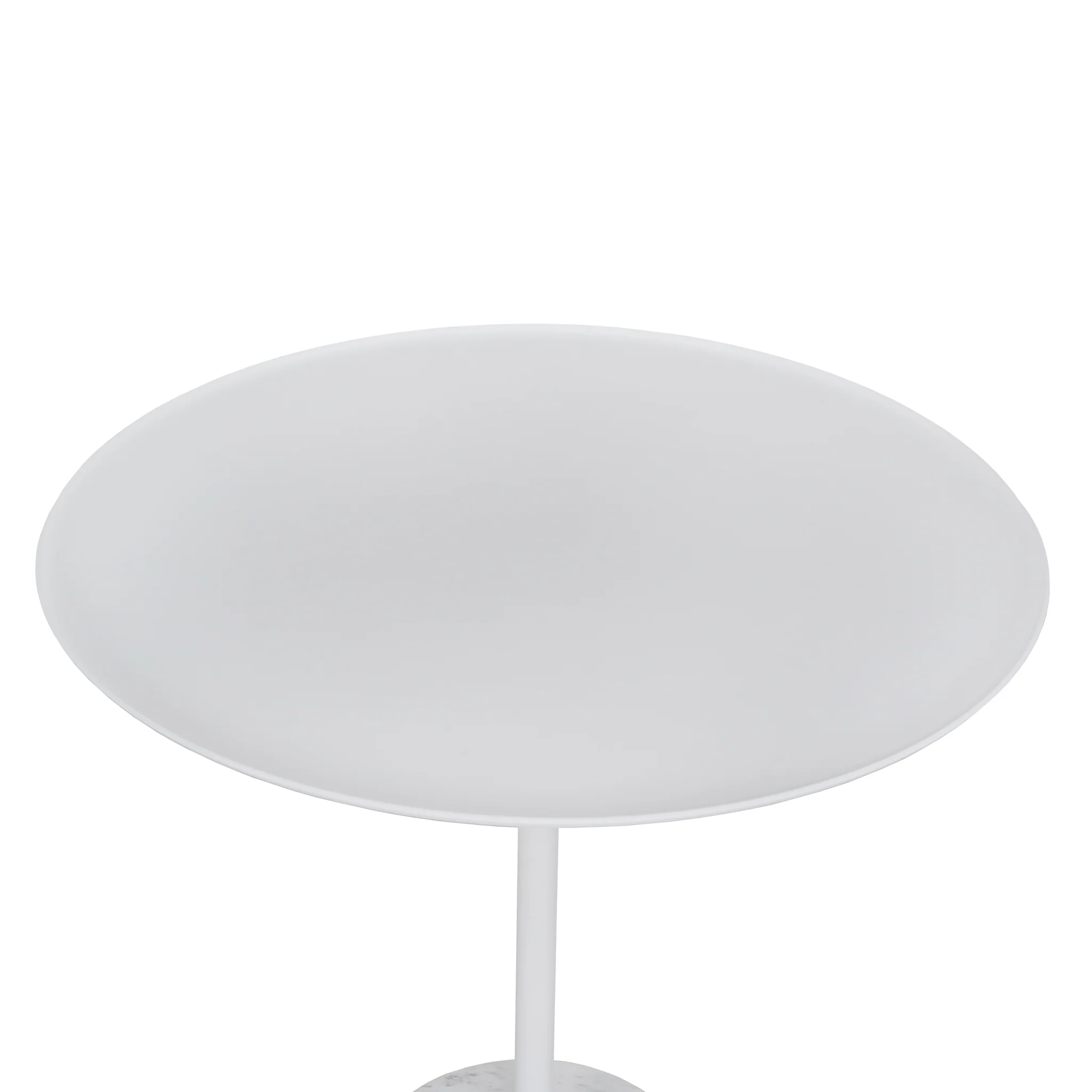 Pravina 45cm Matte White Side Table - Carrara Marble - Image 4