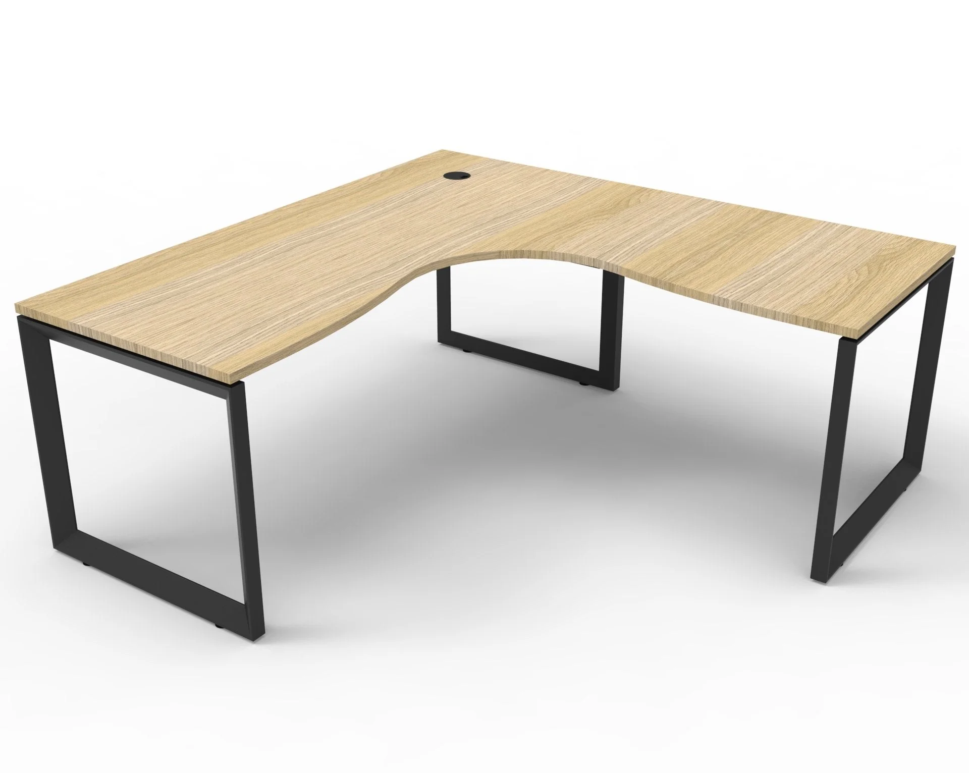 Rapid Infinity Loop 150 x 150cm Leg Corner Workstation - Natural & Black - Image 4