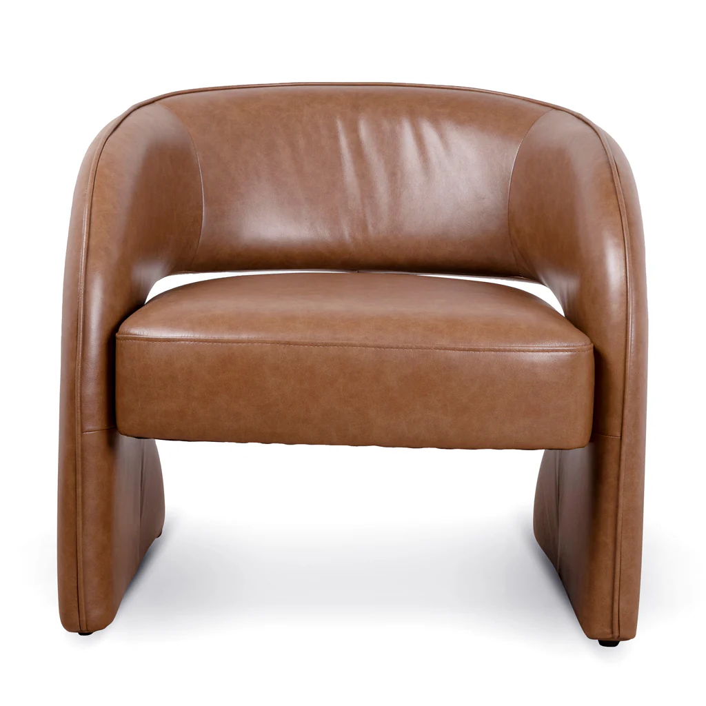 Renata Armchair - Caramel Brown Leather - Image 2