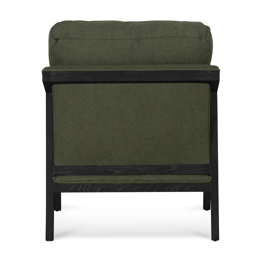 Roland Green Fabric Lounge Chair - Black Frame - Image 5