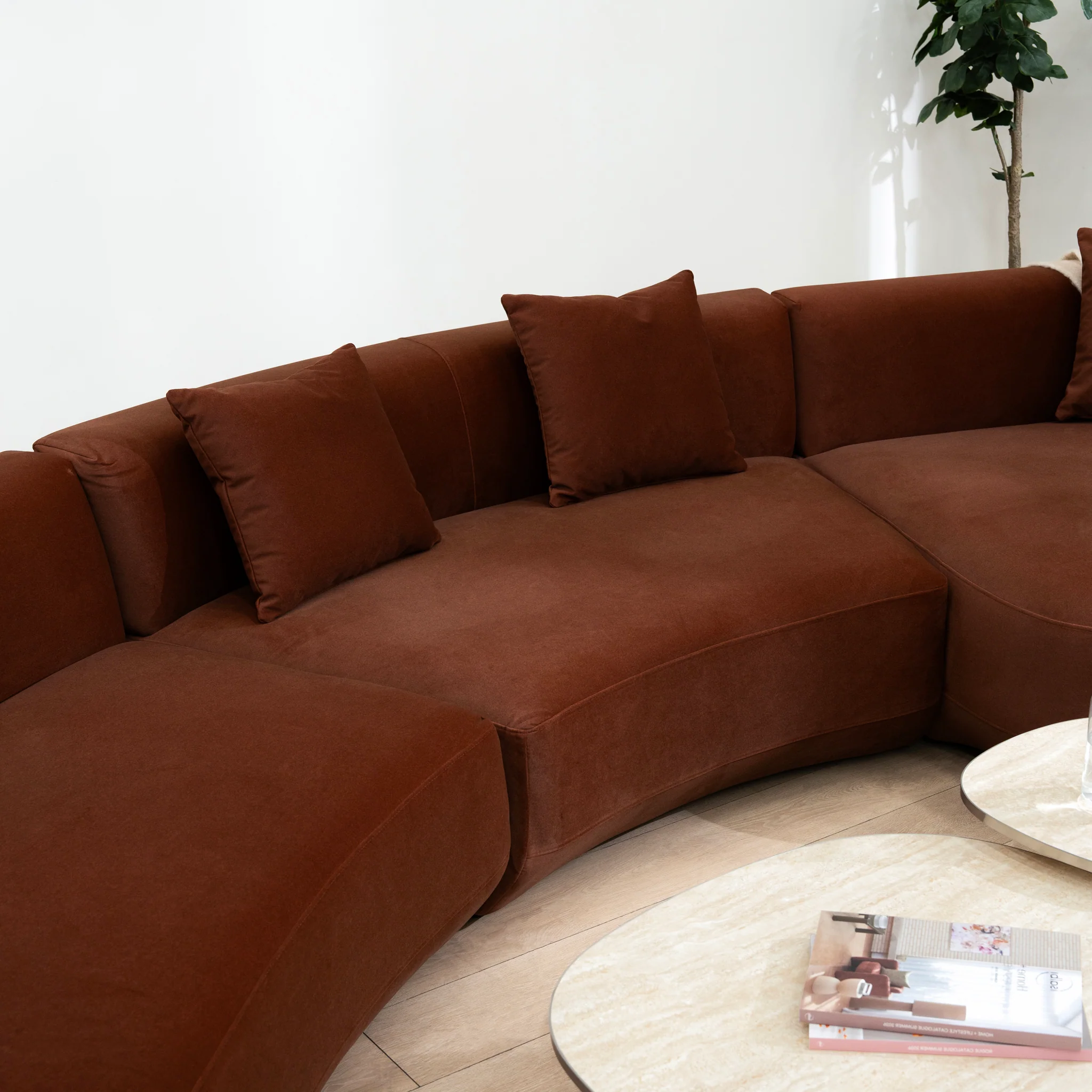Roly Modular Right Chaise Sofa - Red Bronze - Image 2