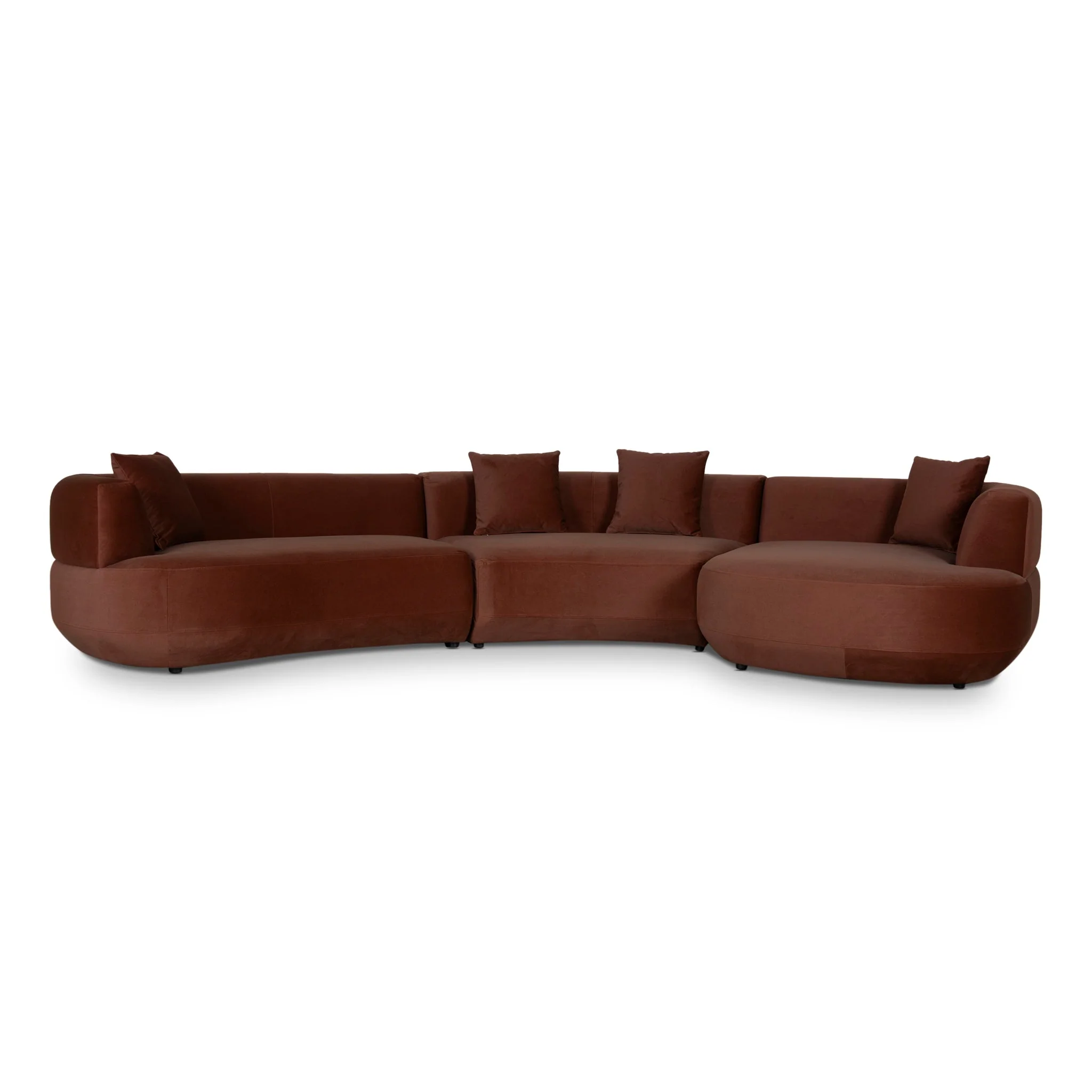 Roly Modular Right Chaise Sofa - Red Bronze - Image 5
